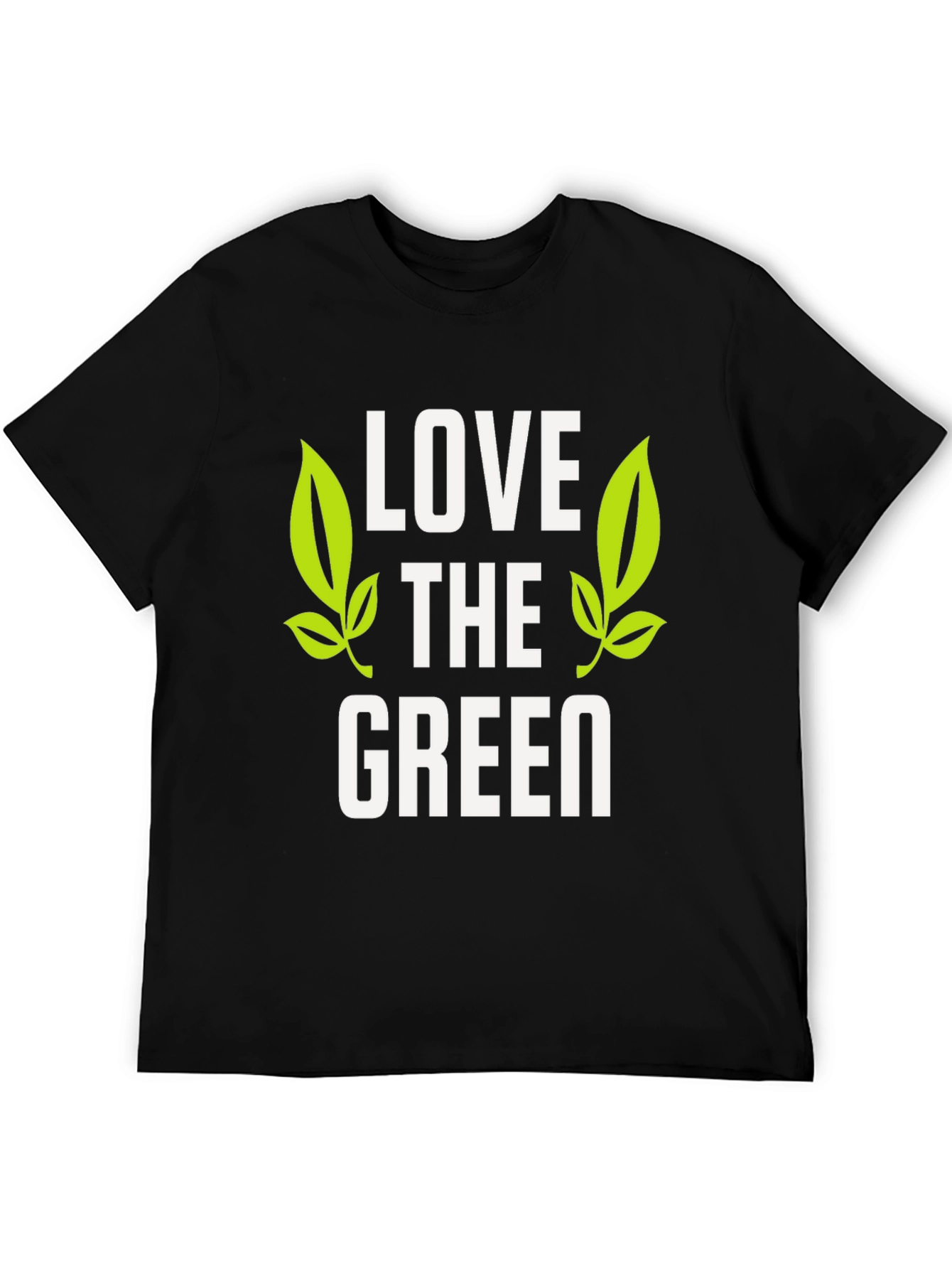 Love the Green Graphic Tee - Black Cotton T-Shirt
