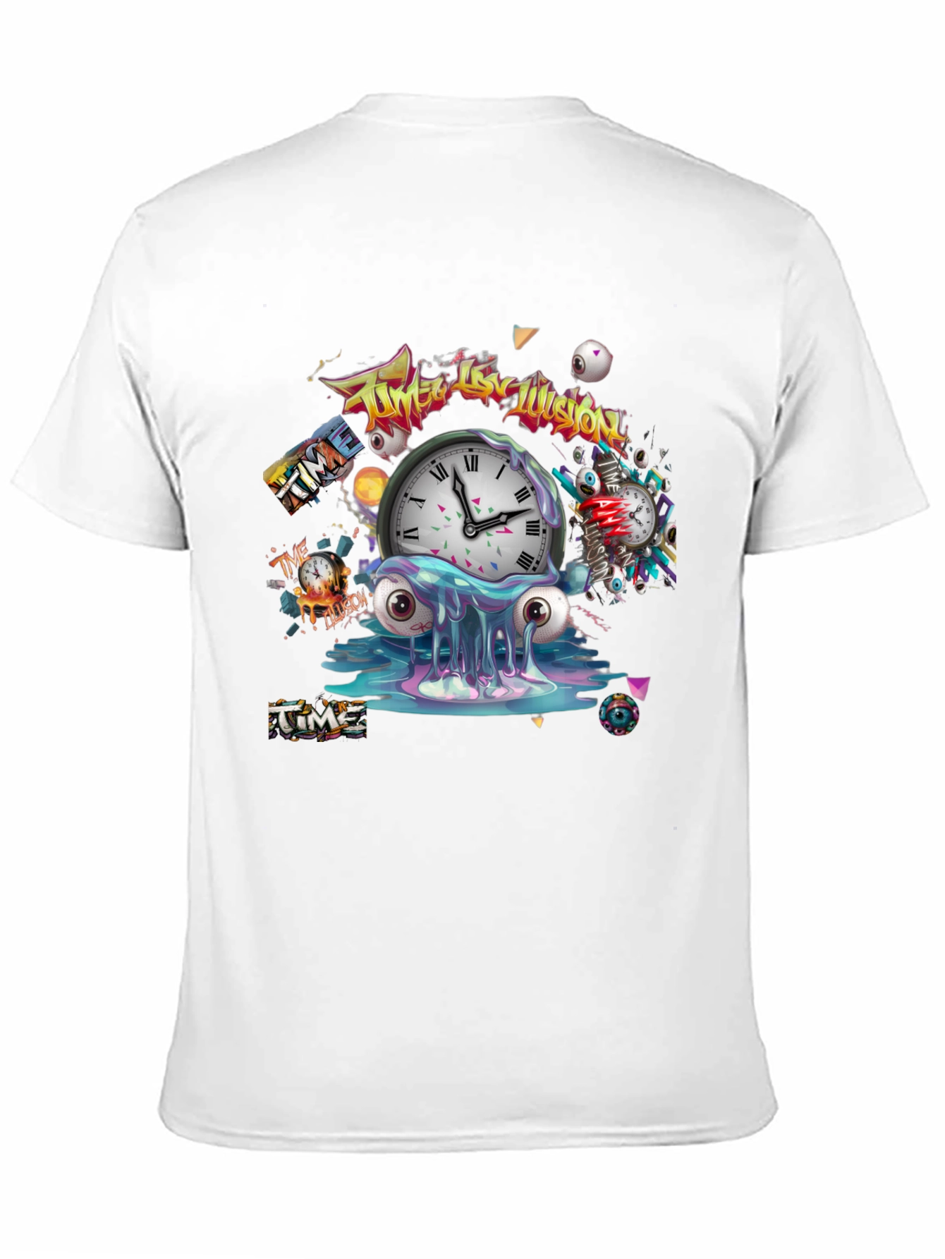 Time Illusion Graphic T-Shirt - Unique Design