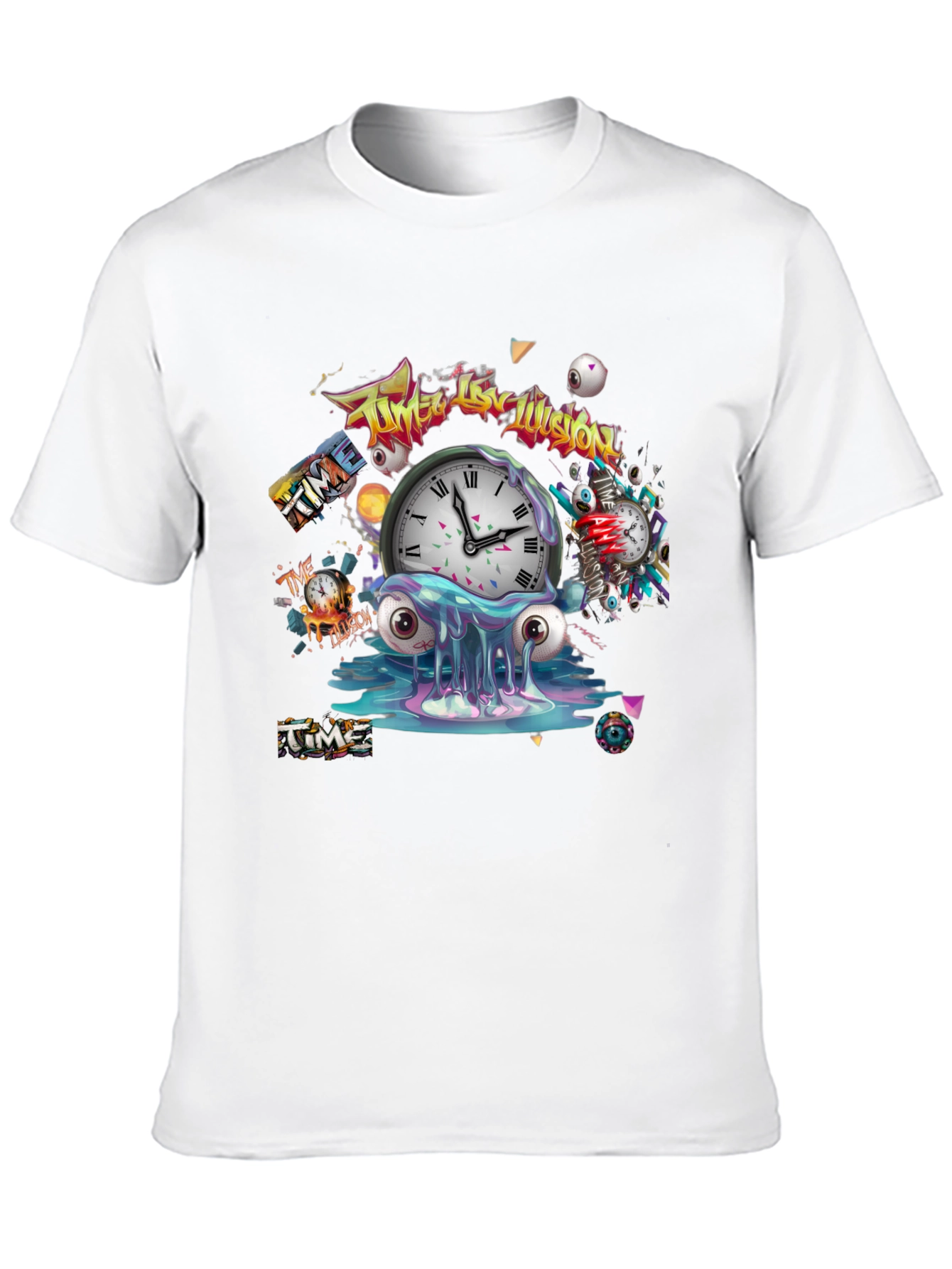 Time Illusion Graphic T-Shirt - Unique Design
