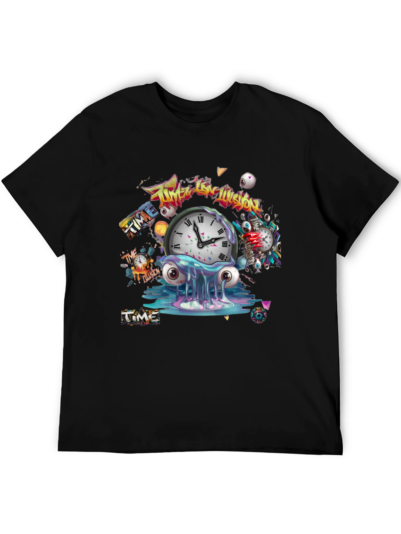 Time Illusion Graphic T-Shirt - Unique Design