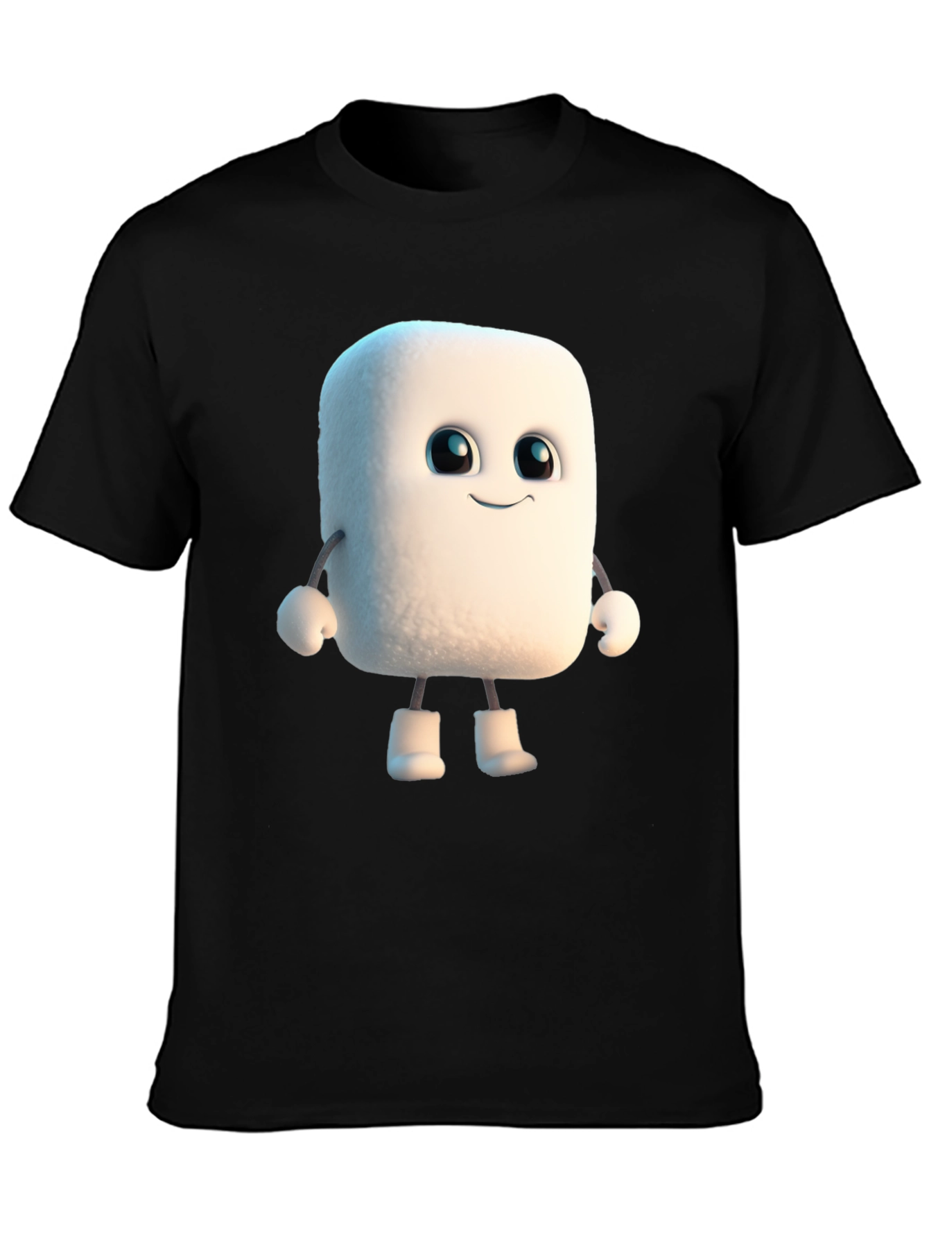 Marshmallow Character Black T-Shirt