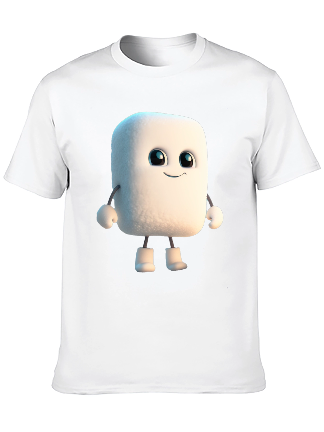 Marshmallow Character Black T-Shirt