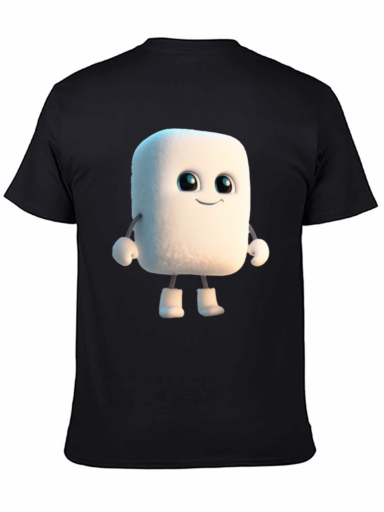 Marshmallow Character Black T-Shirt