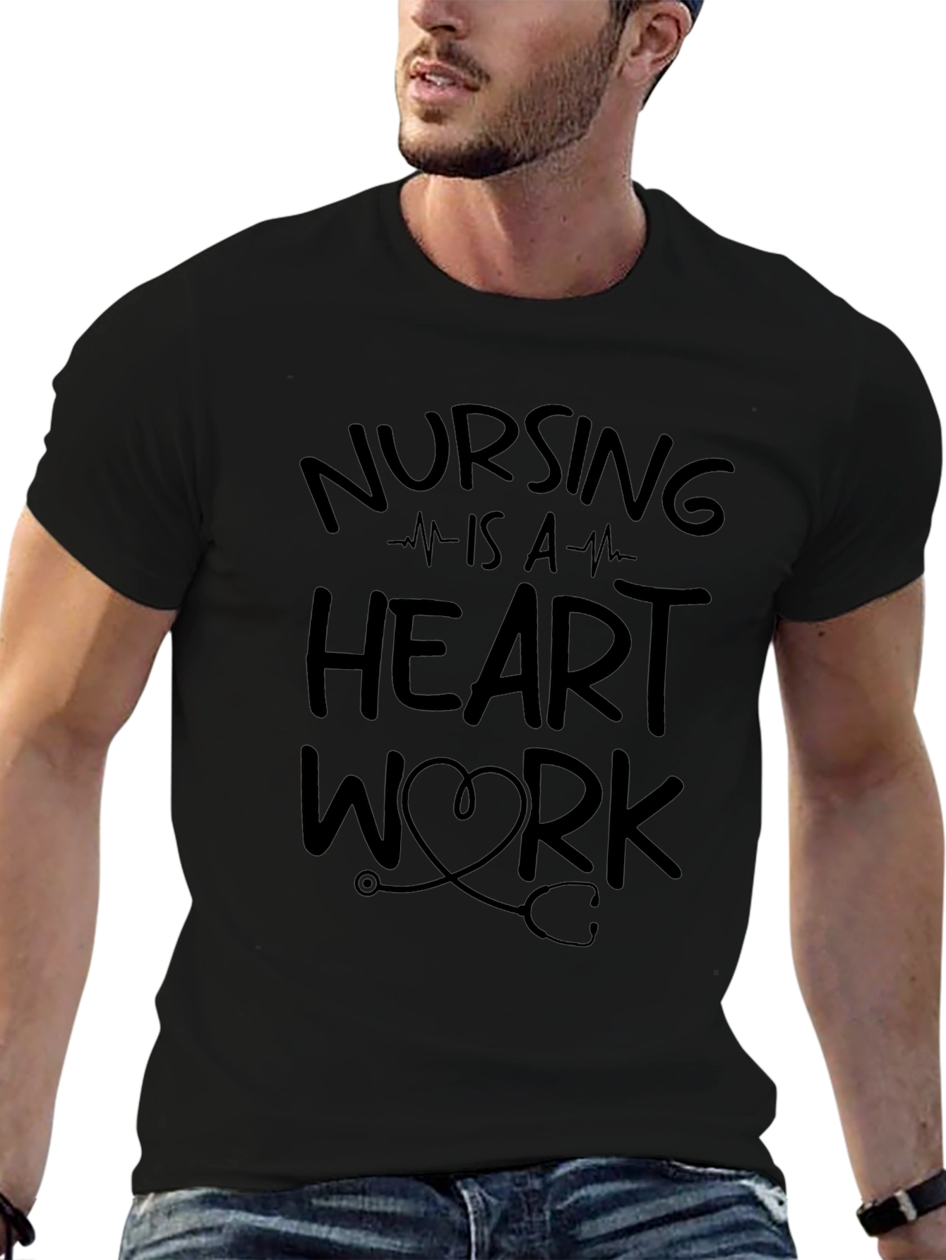 Nursing Is A Heart Work Graphic Tee