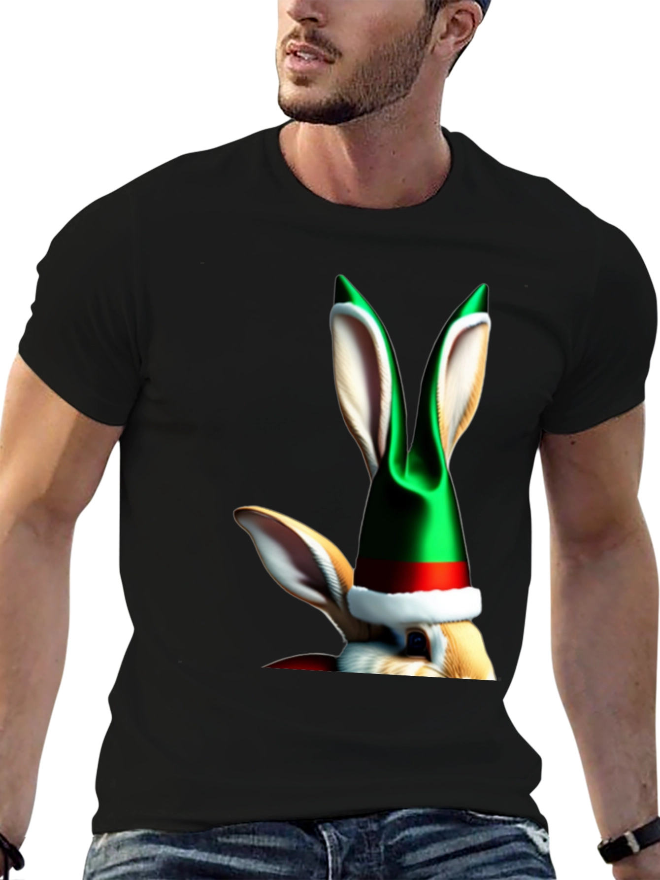Festive Rabbit Tee - Holiday Humor