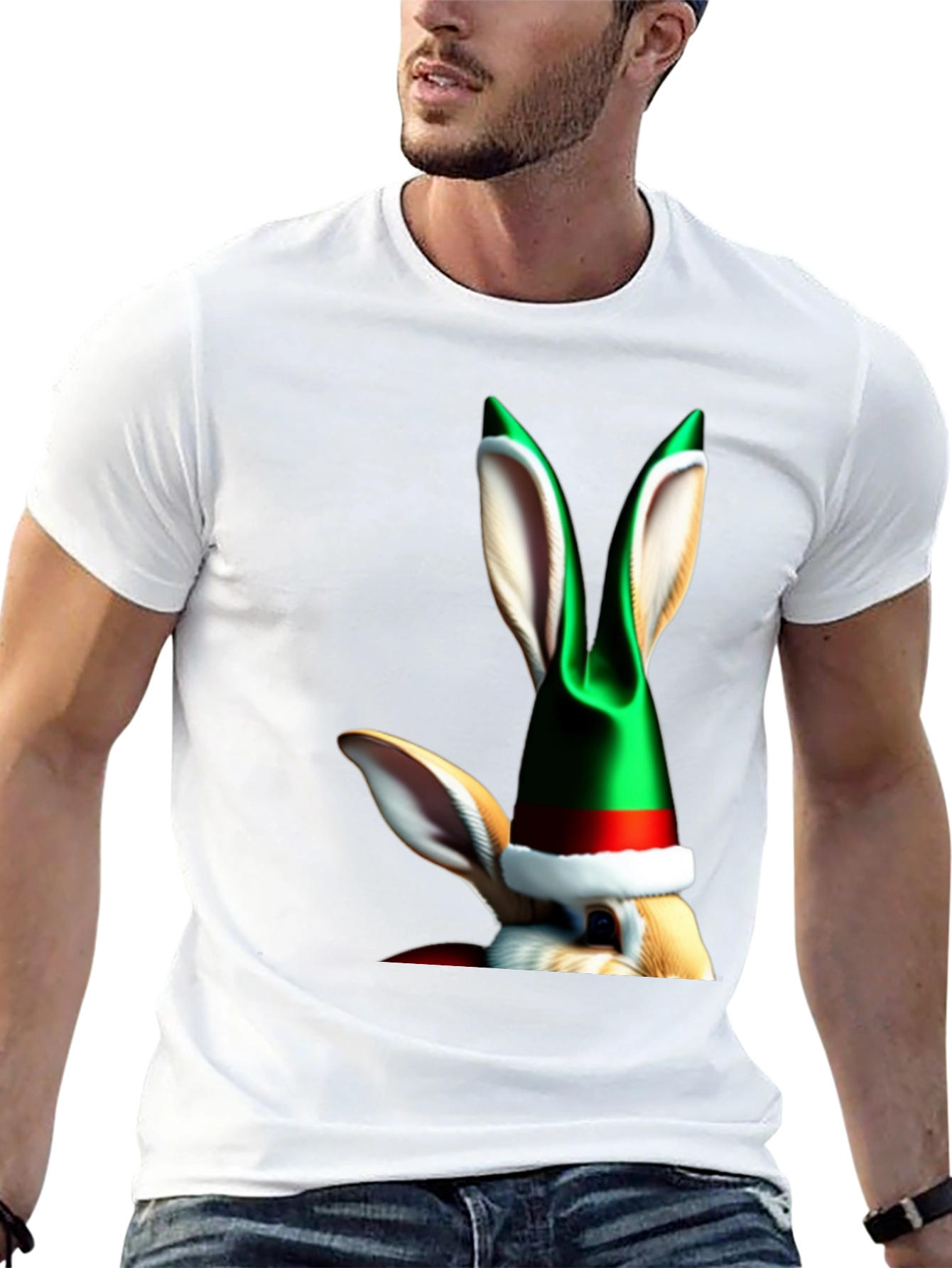 Festive Rabbit Tee - Holiday Humor