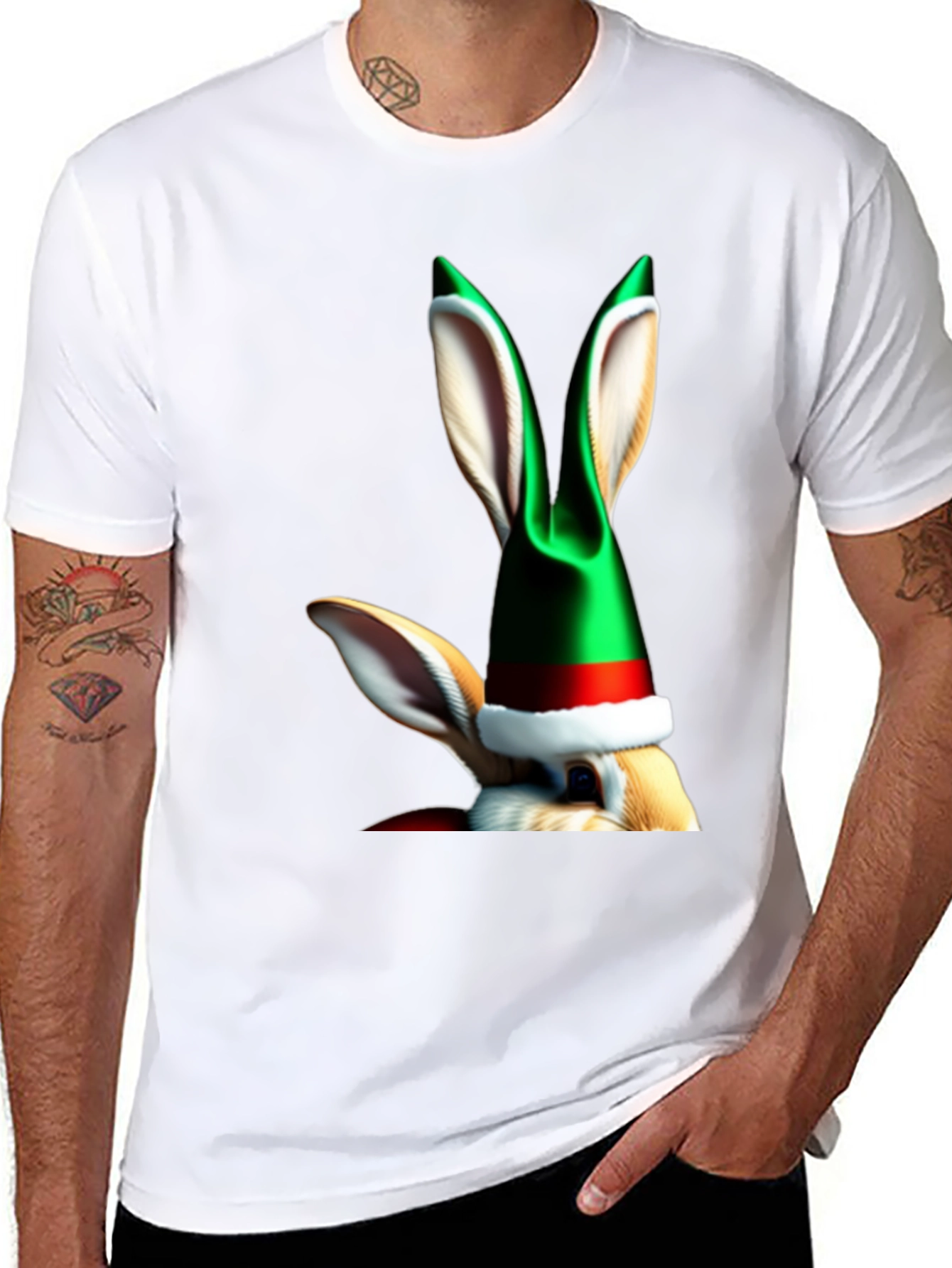 Festive Rabbit Tee - Holiday Humor