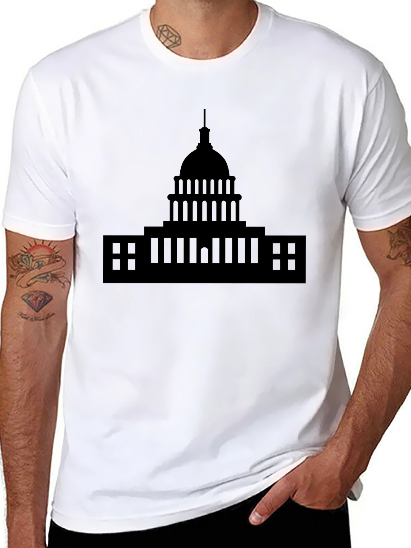 Capitol Building Silhouette T-Shirt - Classic Black Tee