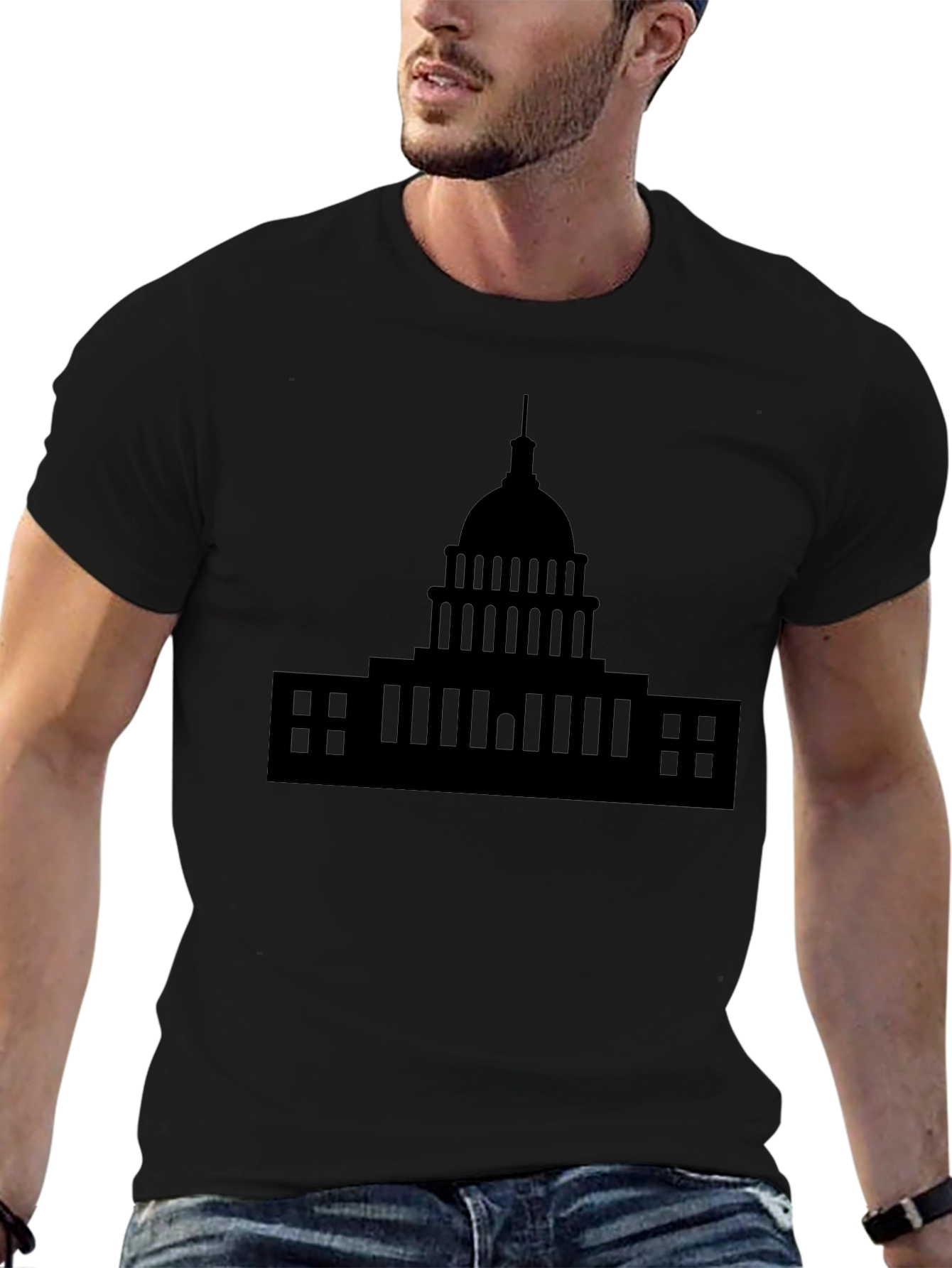 Capitol Building Silhouette T-Shirt - Classic Black Tee