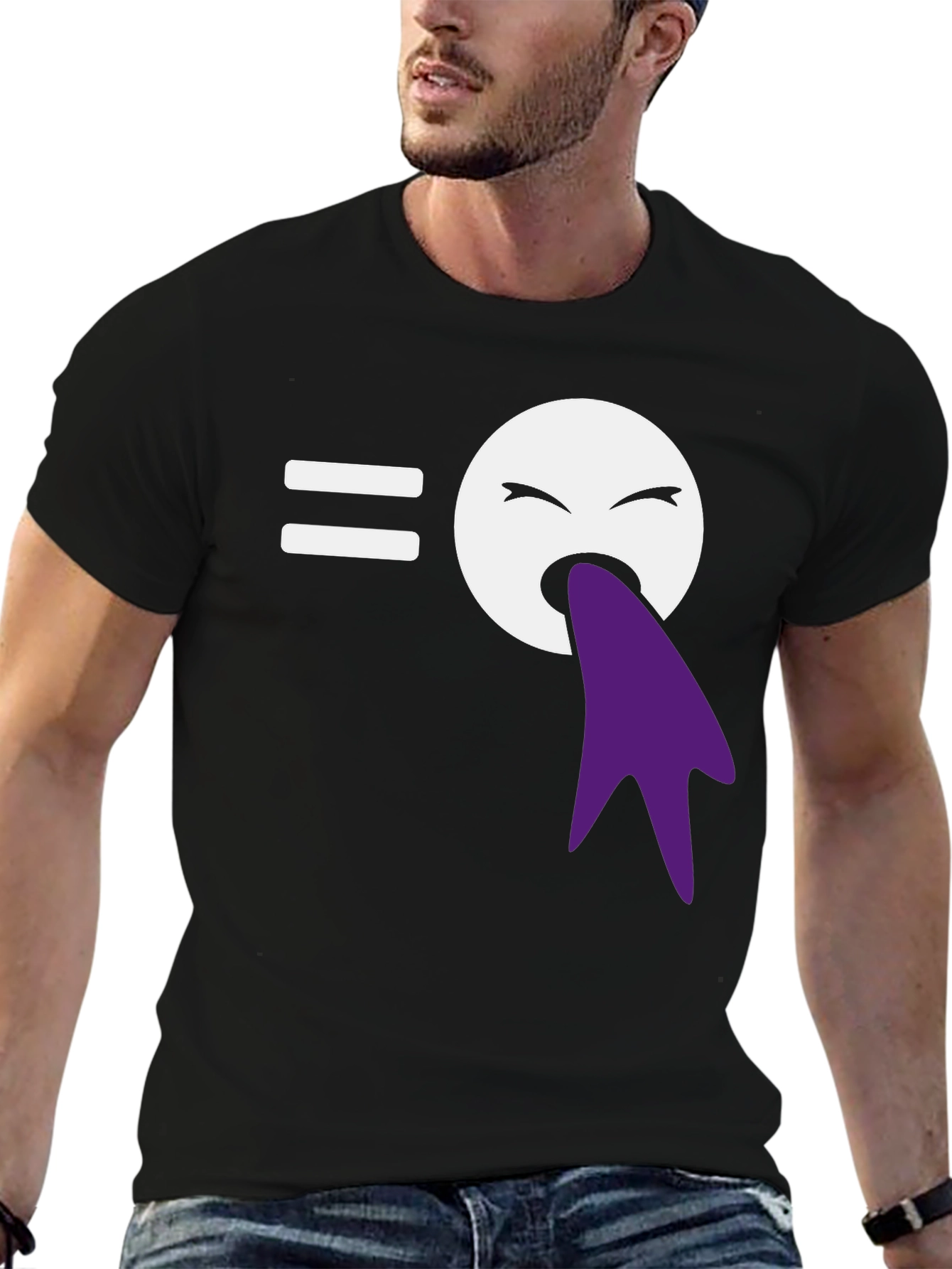Funny Puking Emoji T-Shirt - Black Graphic Tee