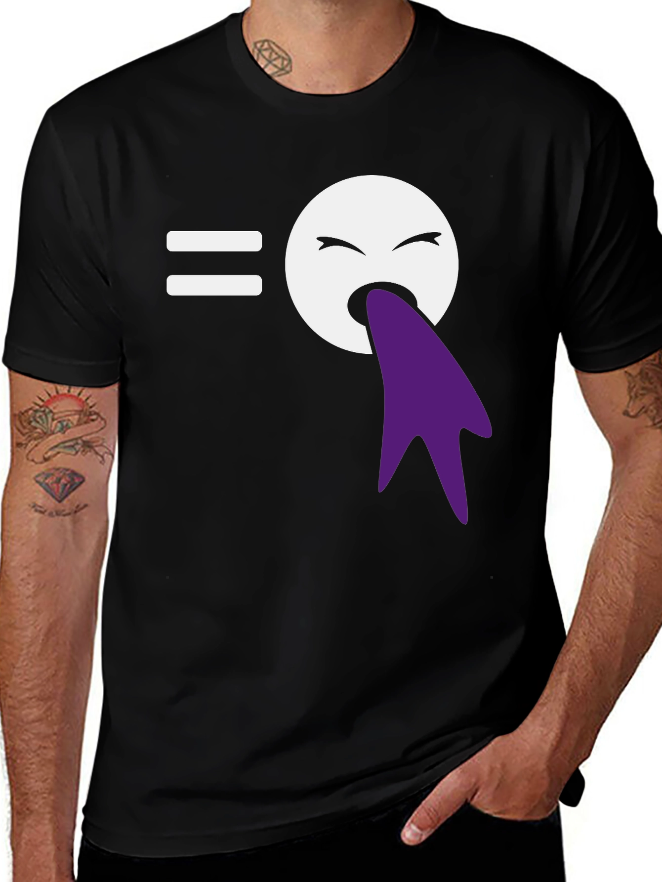 Funny Puking Emoji T-Shirt - Black Graphic Tee