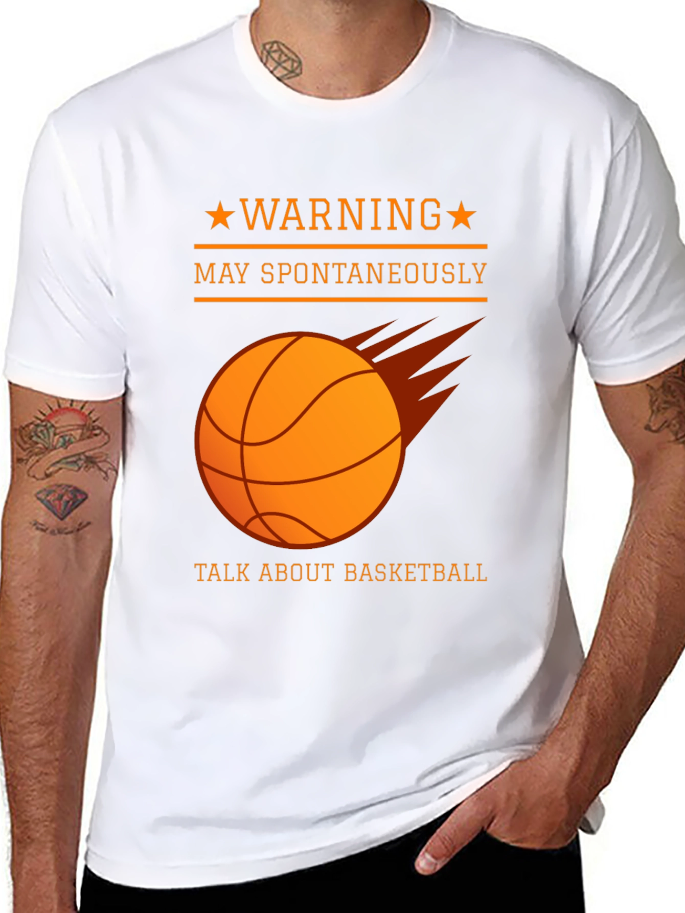 Warning May Spontaneously Talk About Basketball T-Shirt