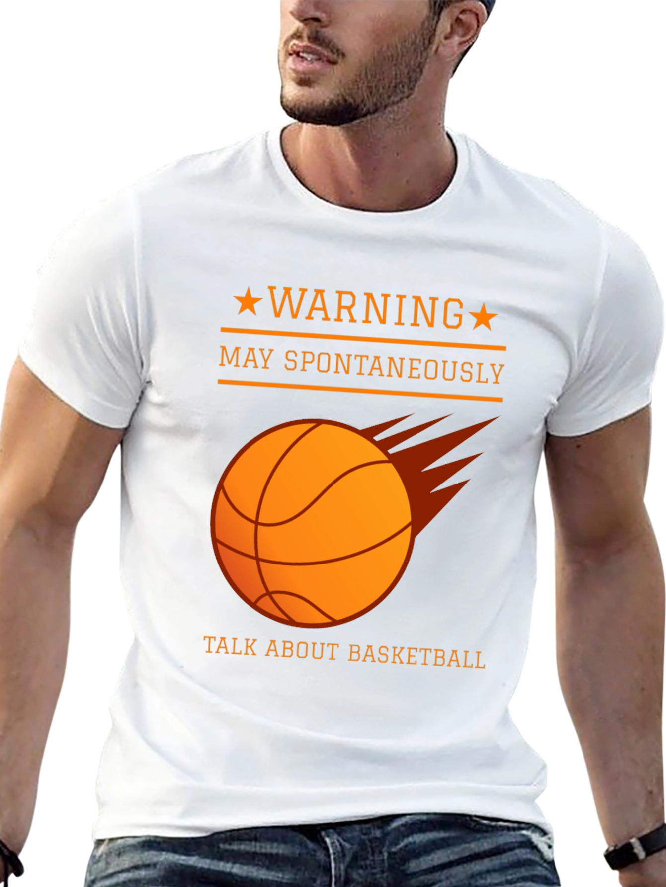Warning May Spontaneously Talk About Basketball T-Shirt