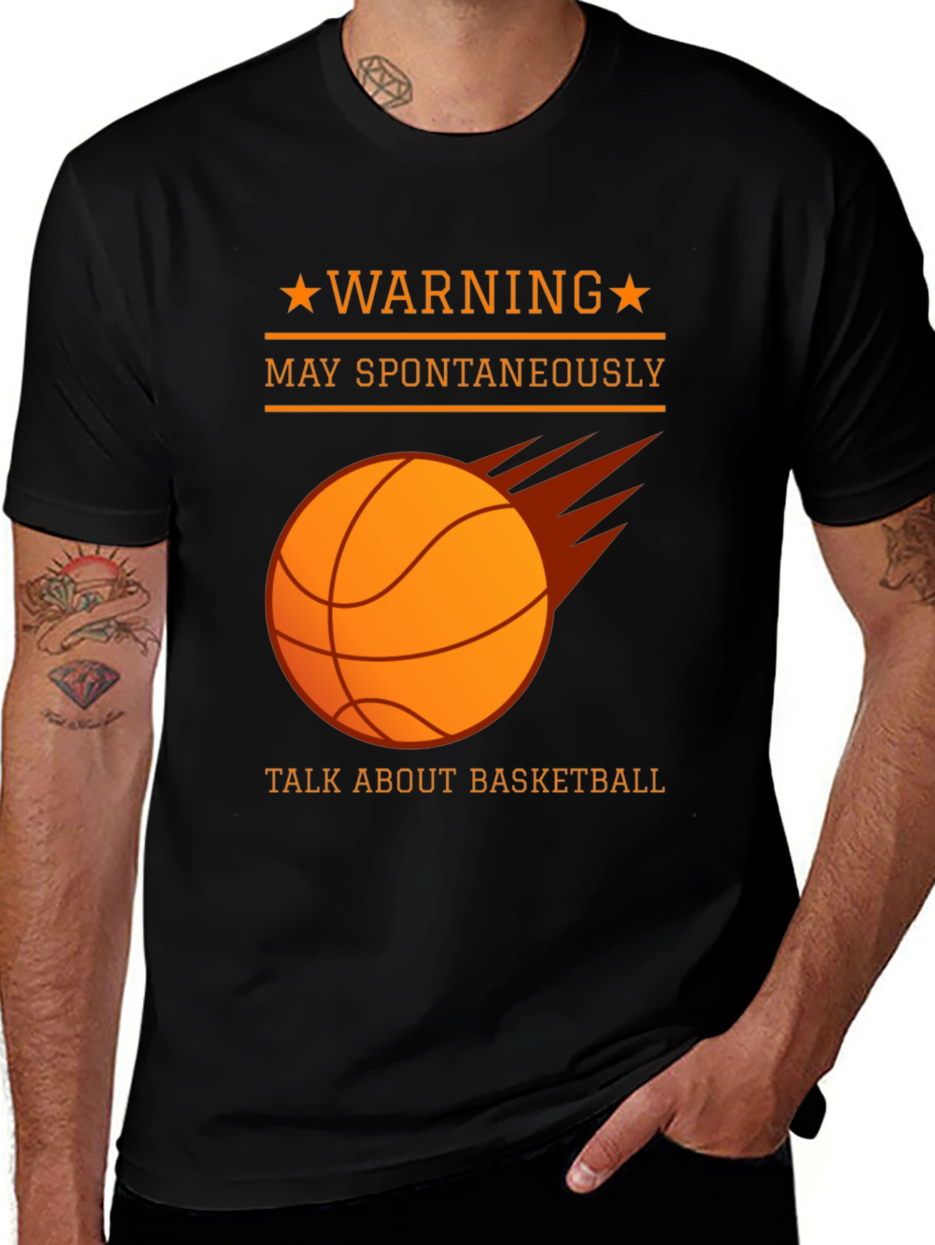 Warning May Spontaneously Talk About Basketball T-Shirt