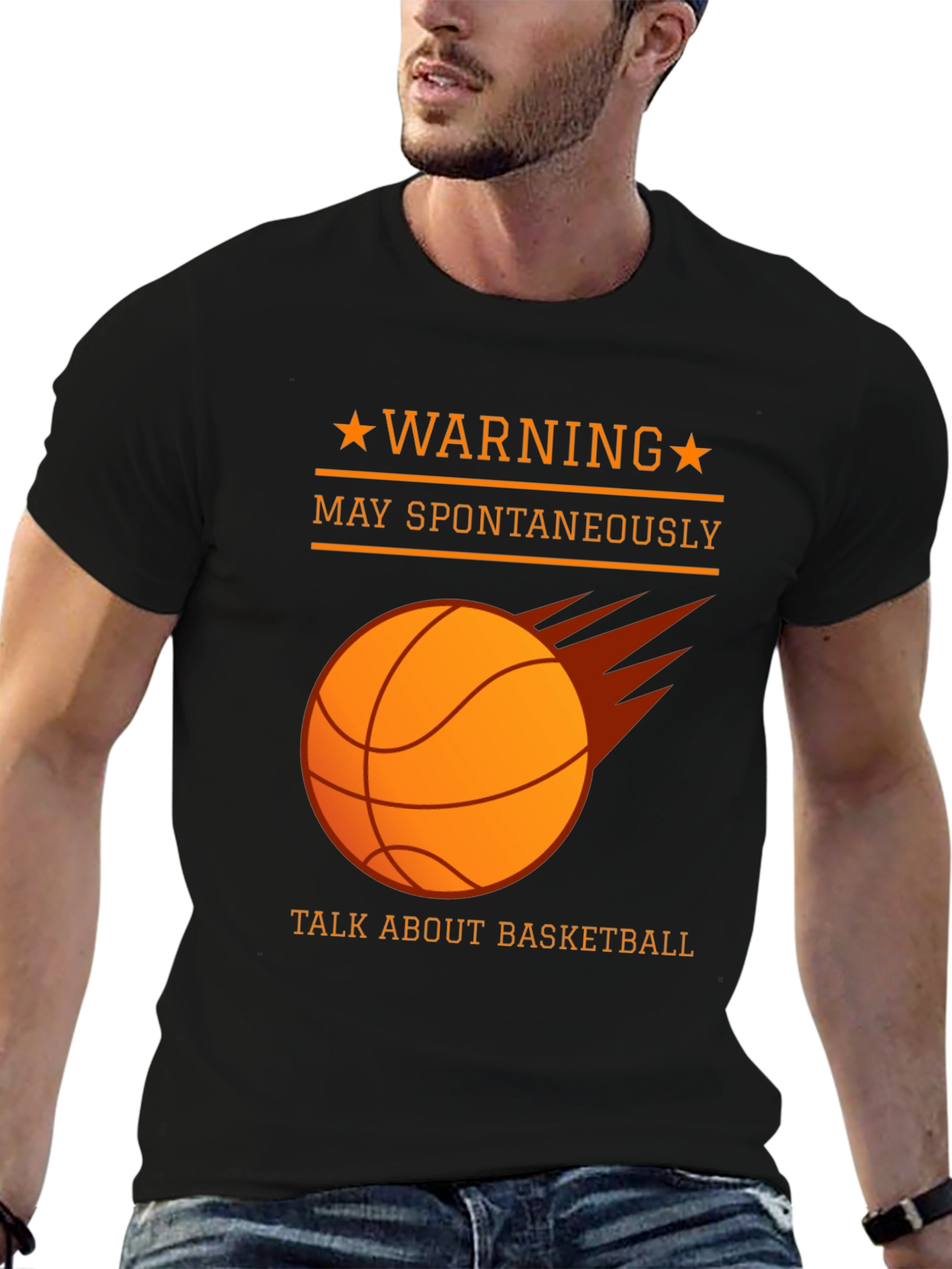 Warning May Spontaneously Talk About Basketball T-Shirt