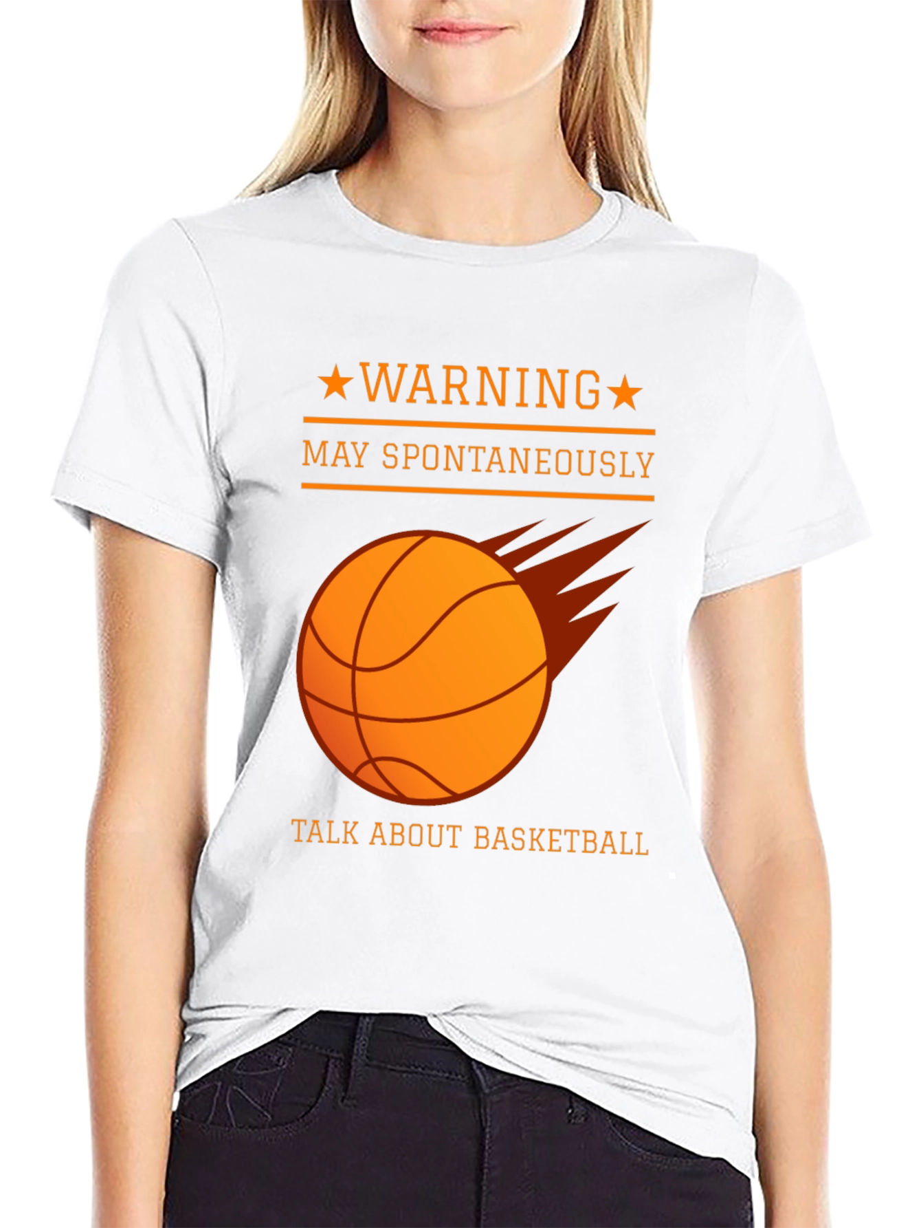 Warning May Spontaneously Talk About Basketball T-Shirt
