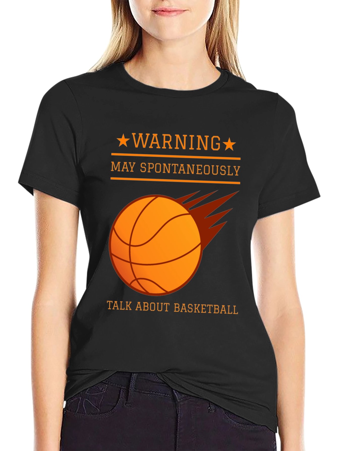 Warning May Spontaneously Talk About Basketball T-Shirt