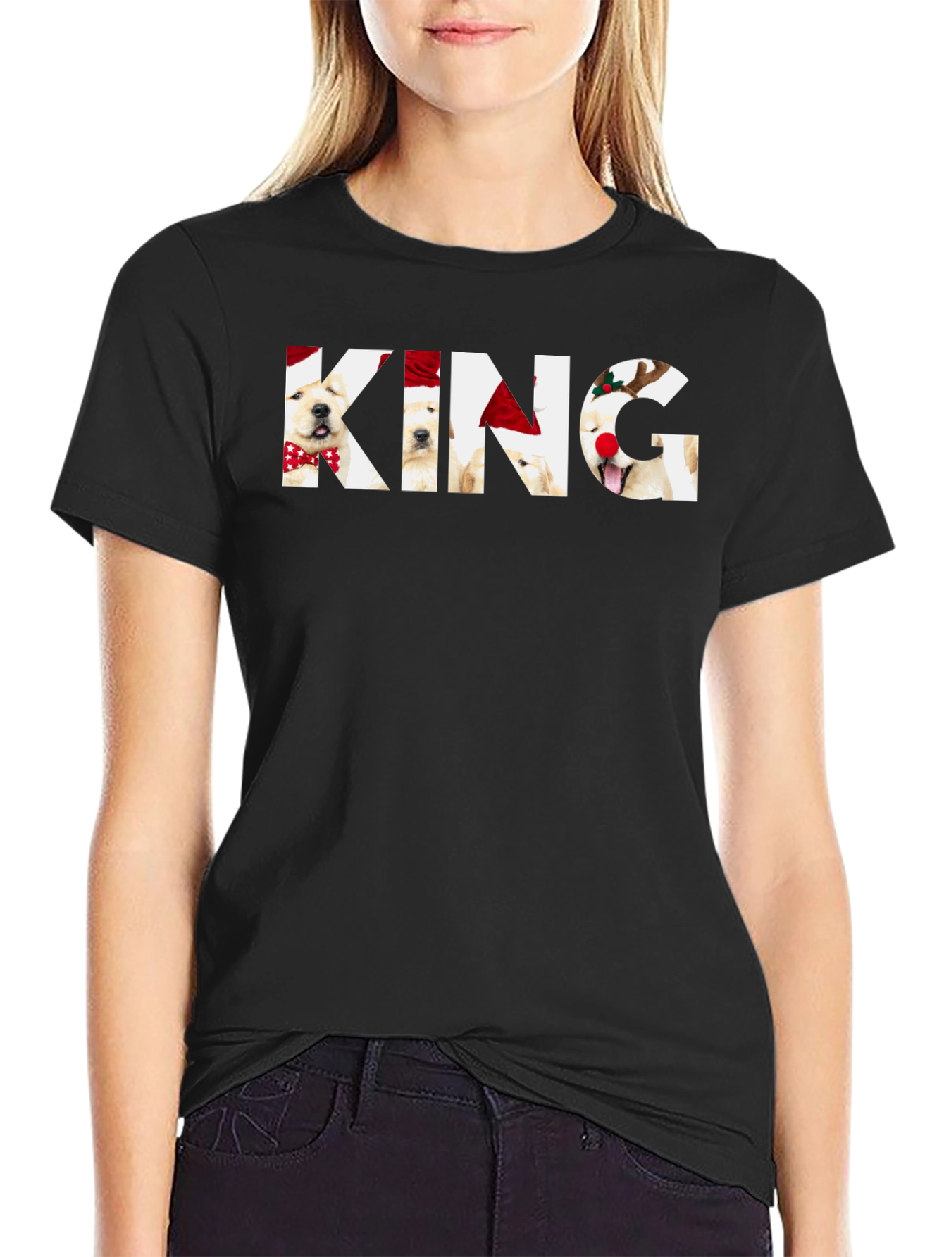 King Christmas Golden Retriever T-Shirt