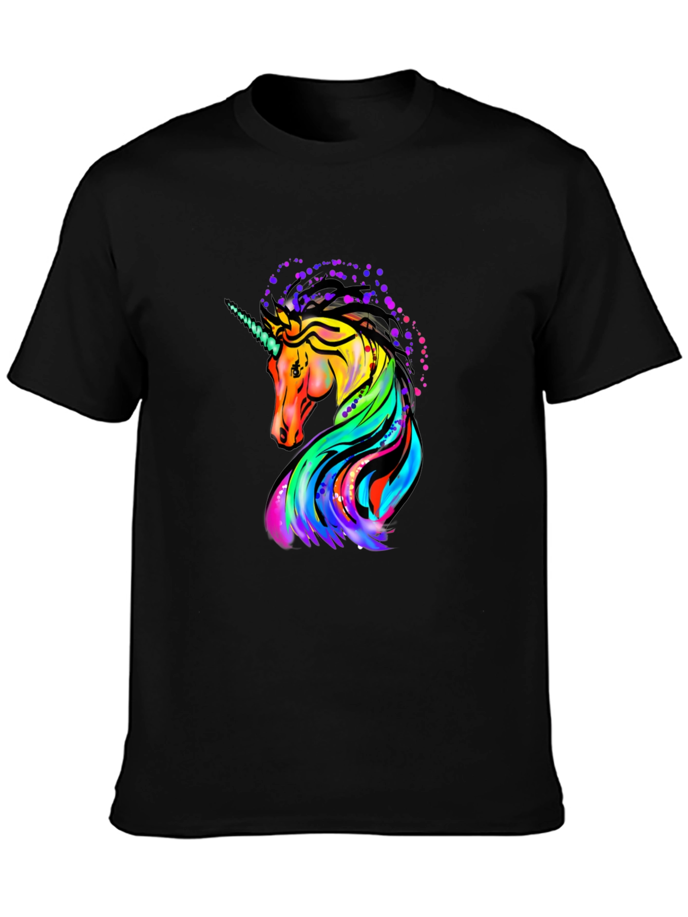 Unicorn Graphic Black T-Shirt