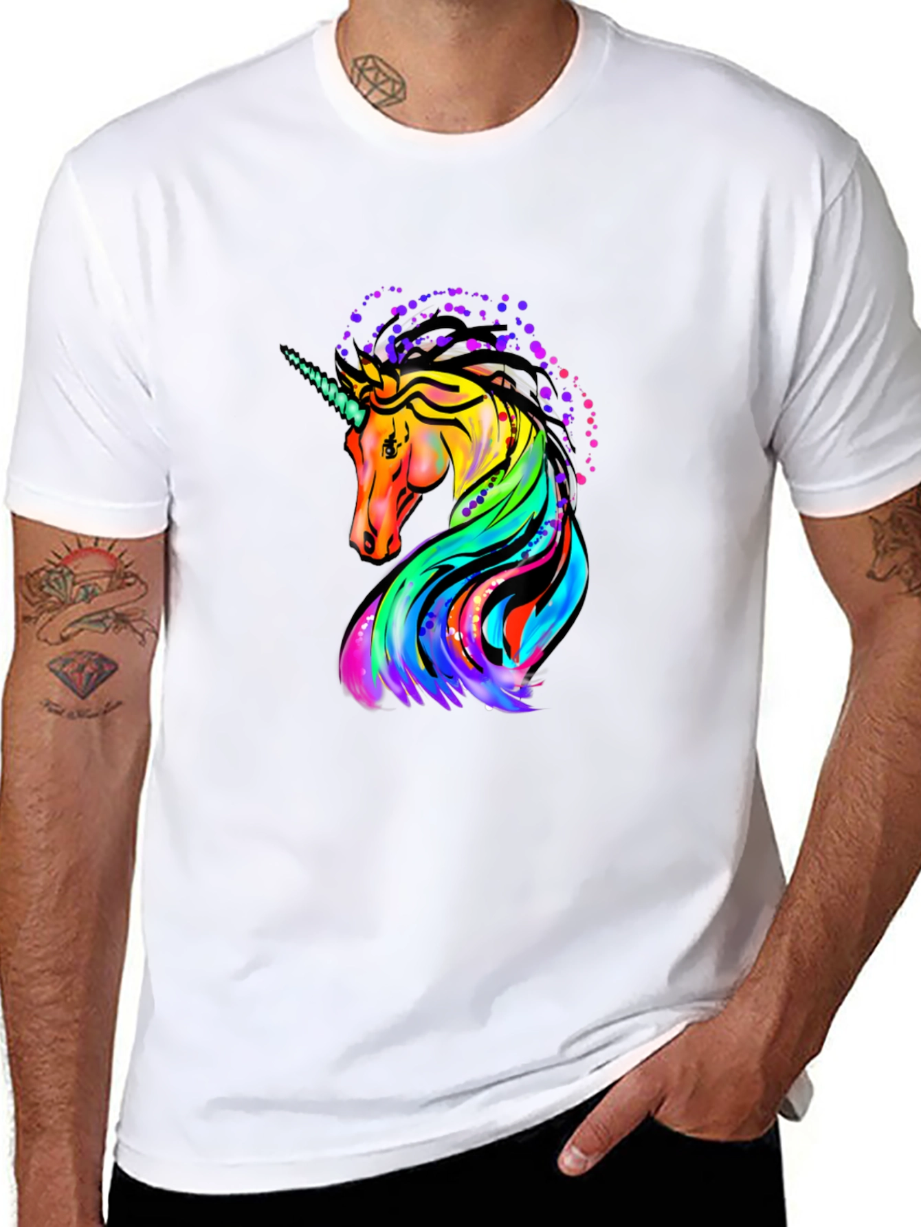 Unicorn Graphic Black T-Shirt