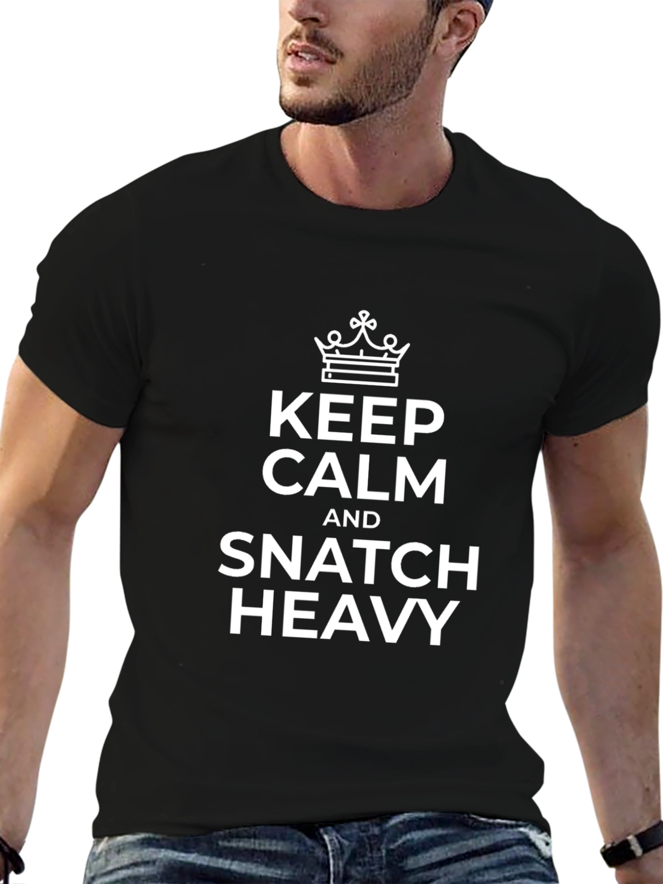 Keep Calm Snatch Heavy Black T-Shirt