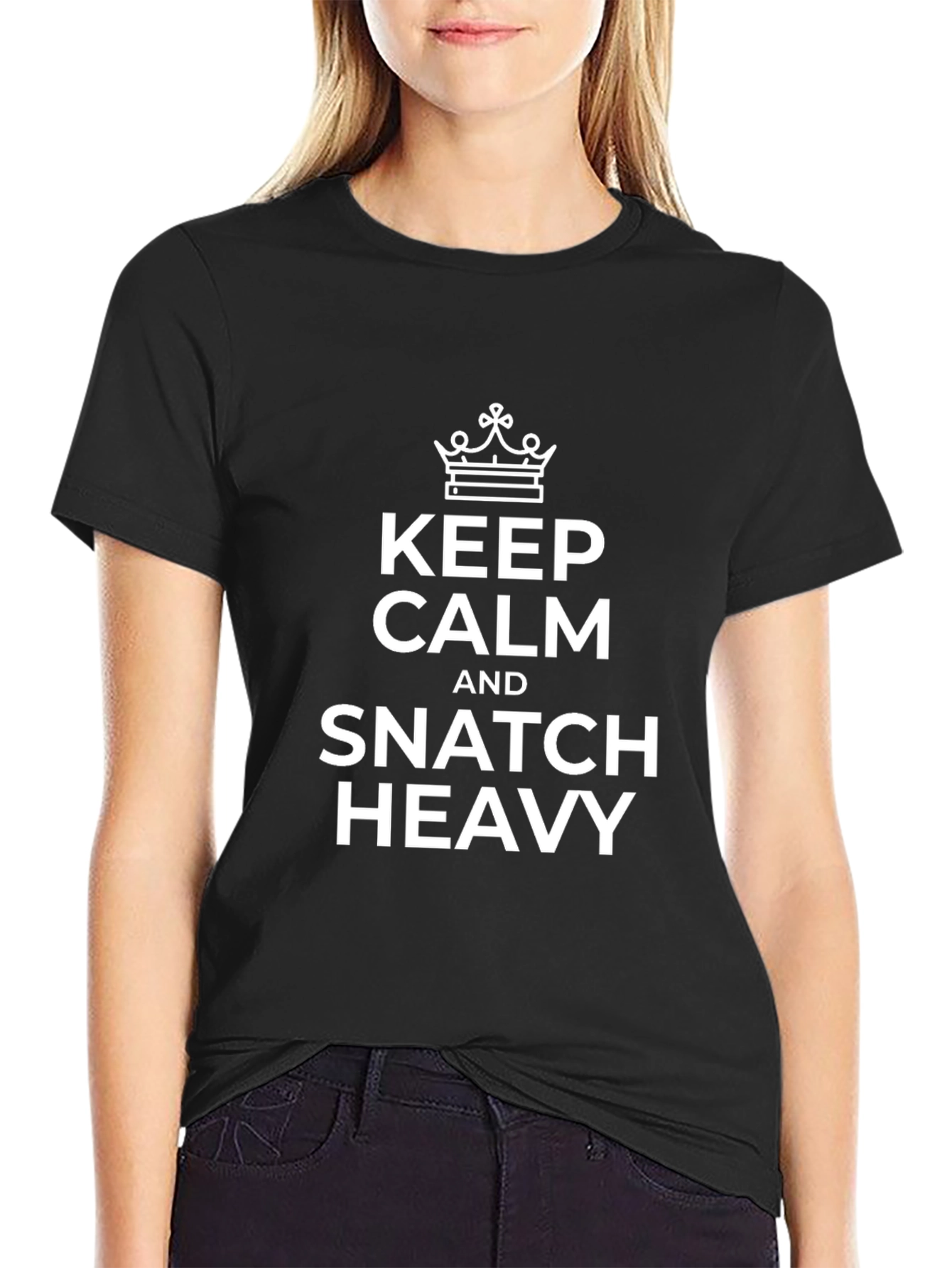 Keep Calm Snatch Heavy Black T-Shirt