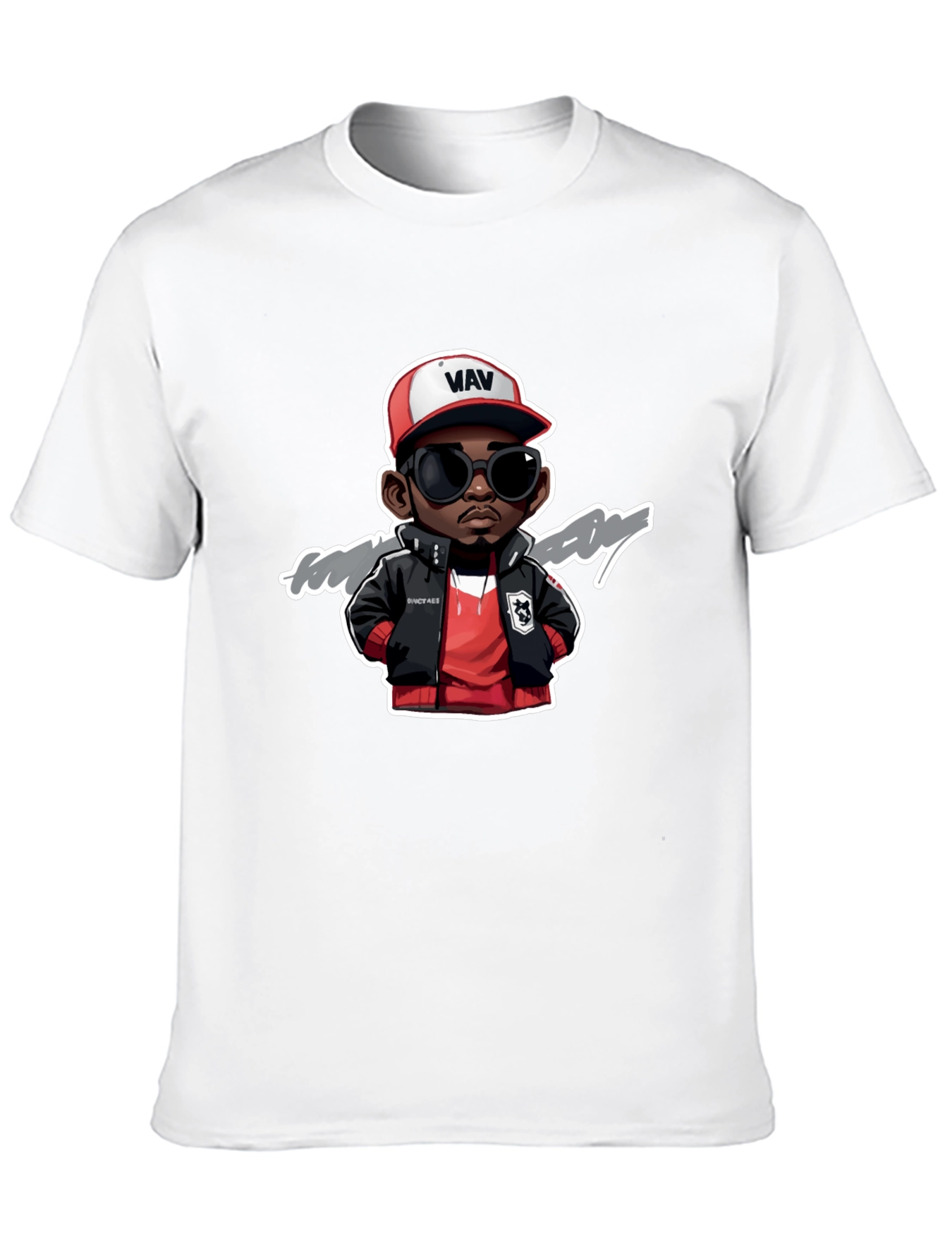 Cartoon Character Graphic Print Black Tee