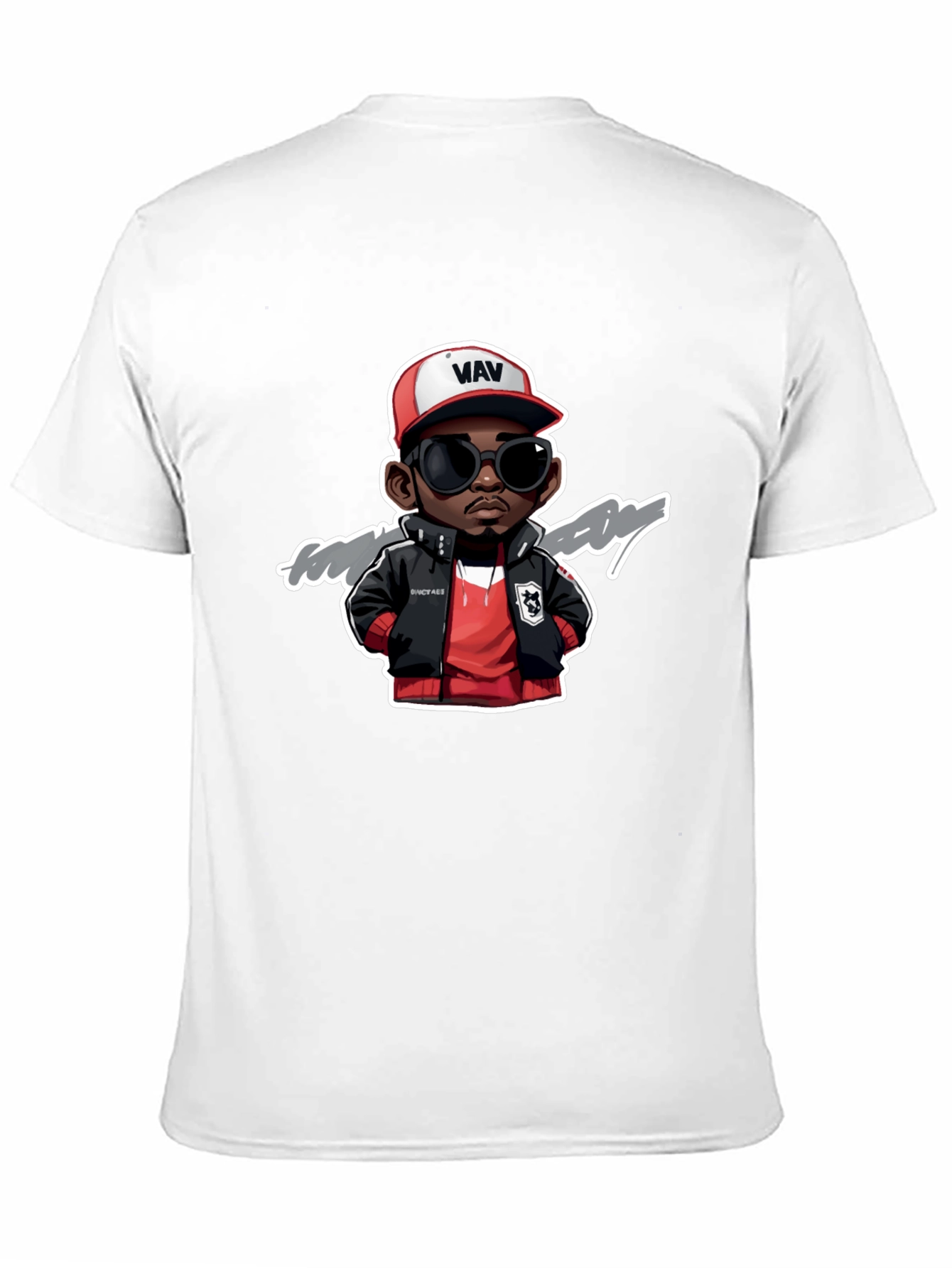 Cartoon Character Graphic Print Black Tee