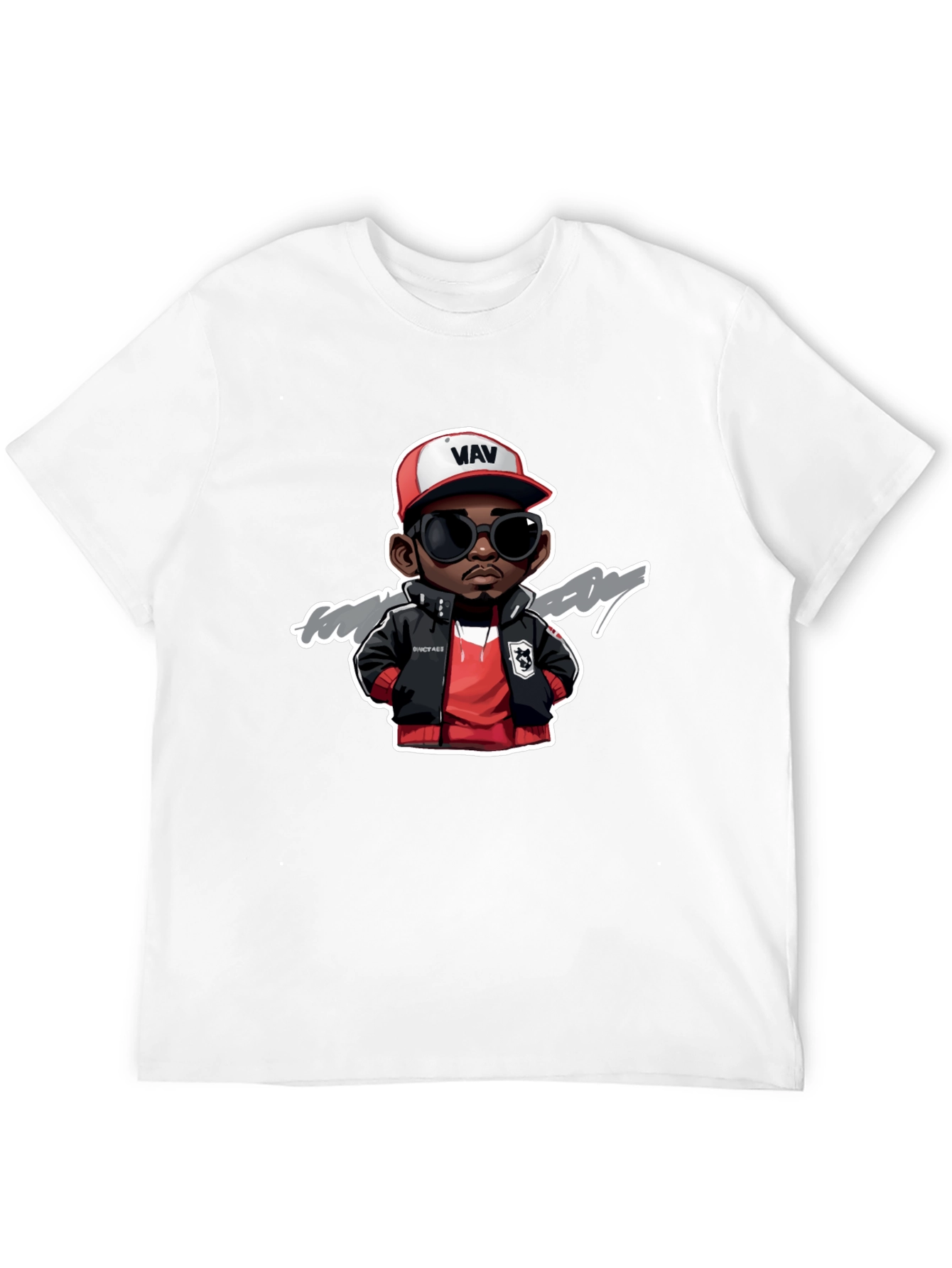 Cartoon Character Graphic Print Black Tee