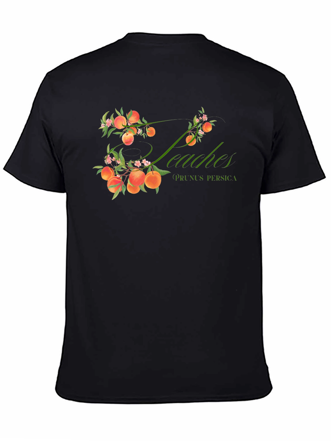 Peaches Prunus Persica Black T-Shirt