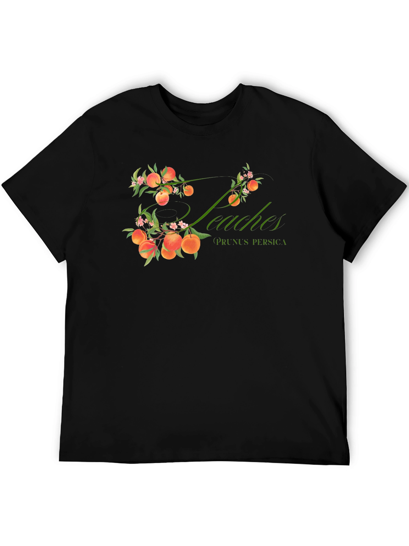 Peaches Prunus Persica Black T-Shirt
