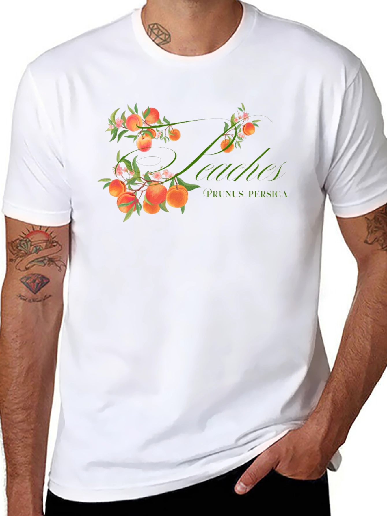 Peaches Prunus Persica Black T-Shirt