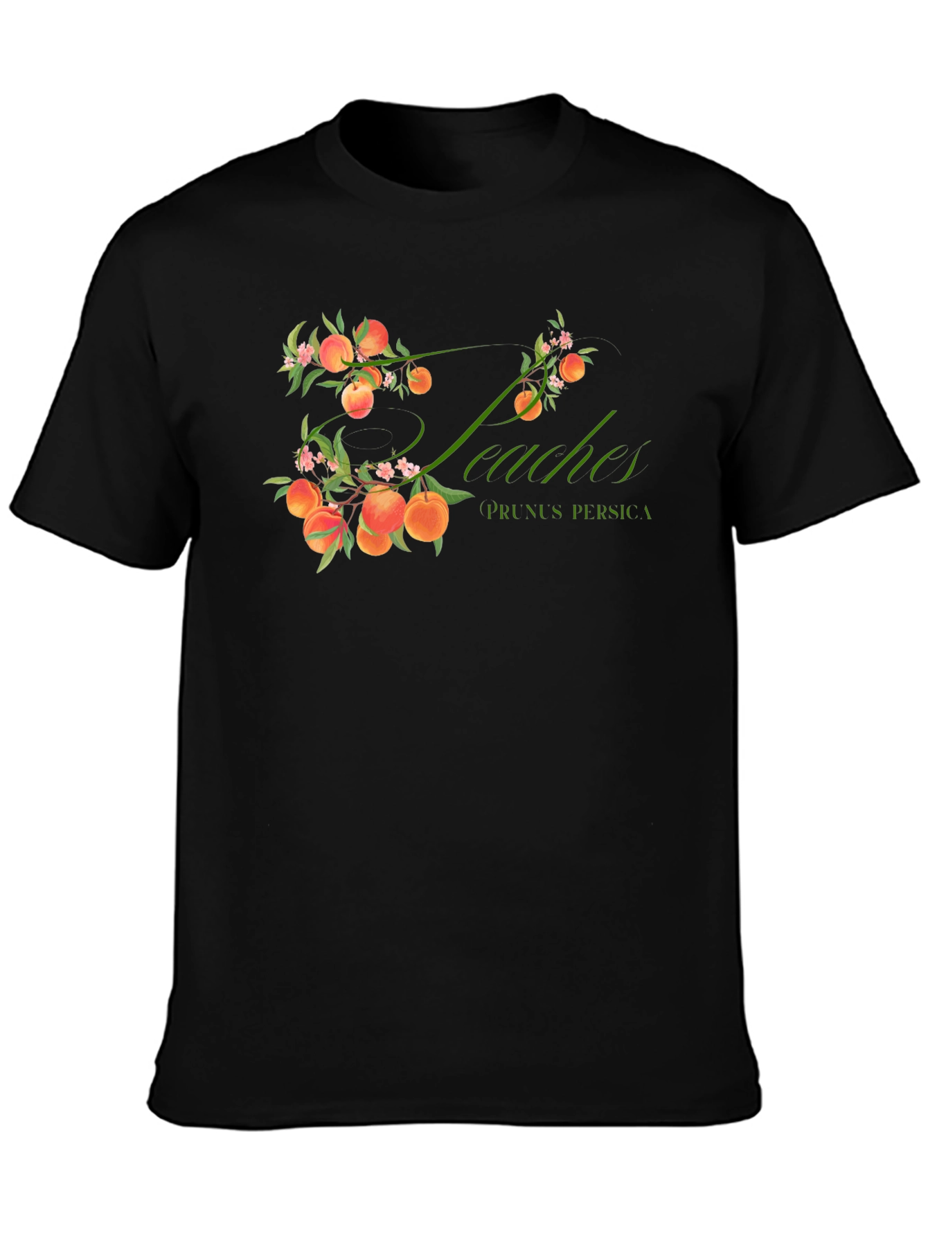 Peaches Prunus Persica Black T-Shirt
