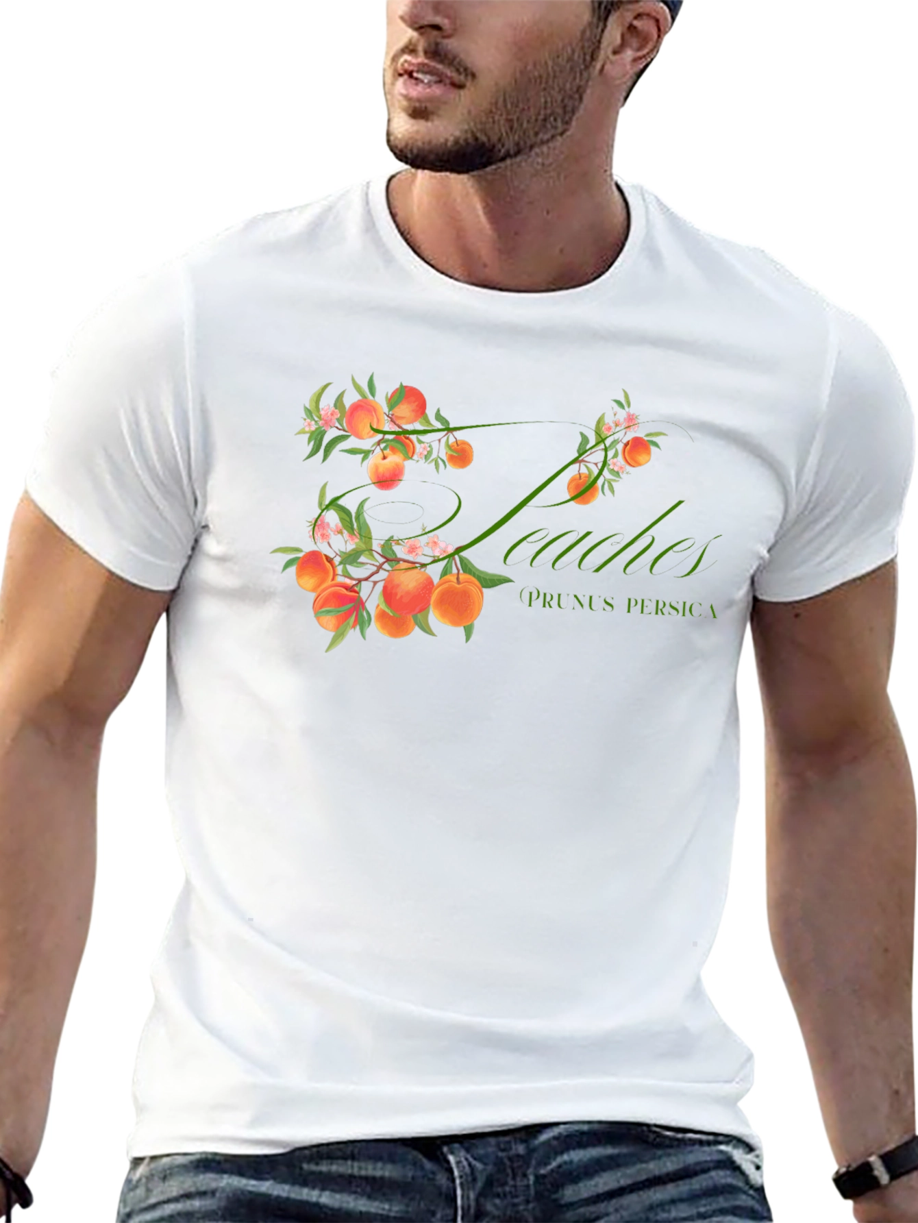 Peaches Prunus Persica Black T-Shirt