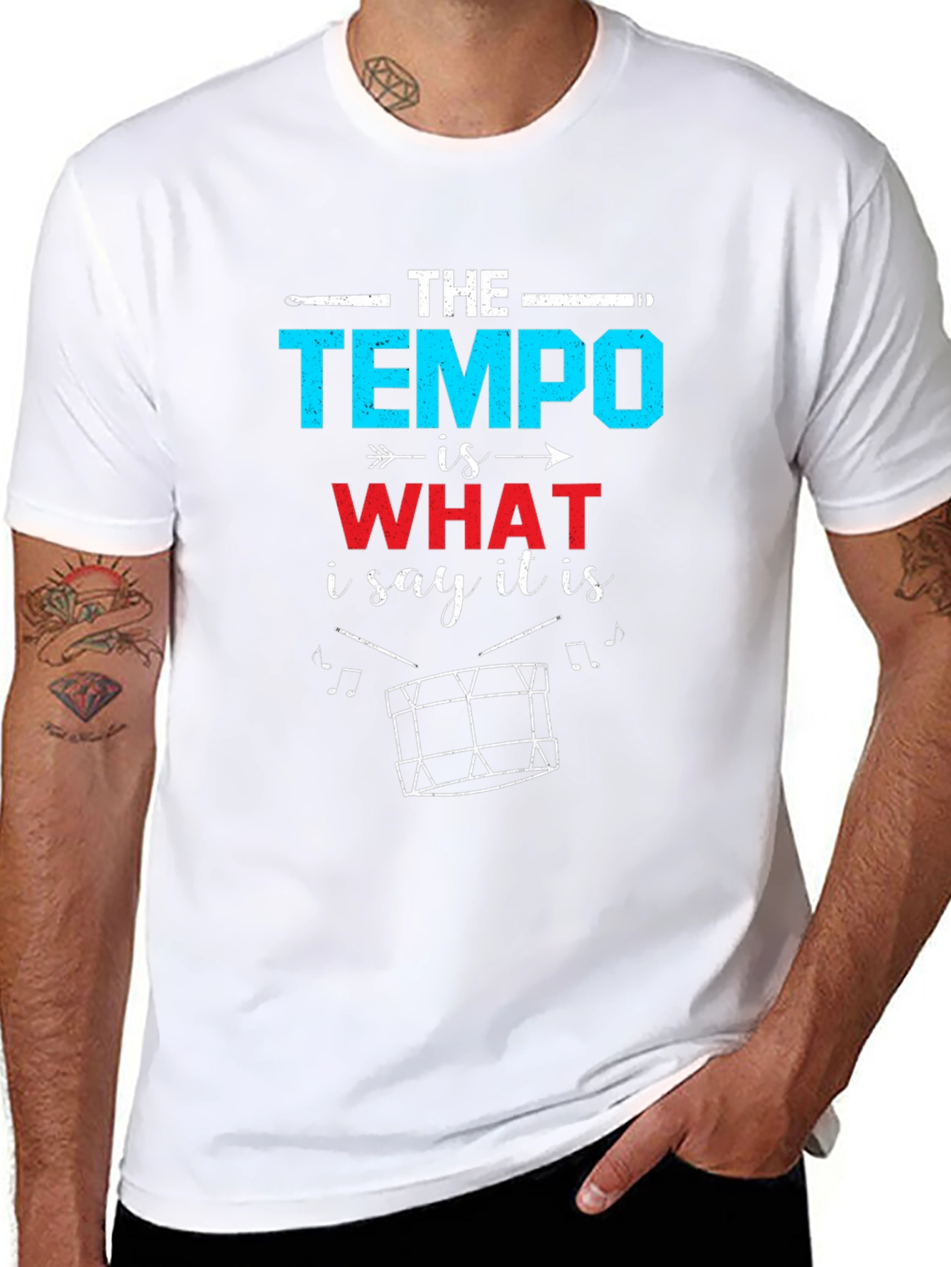 The Tempo Drummer T-Shirt - Musician Gift