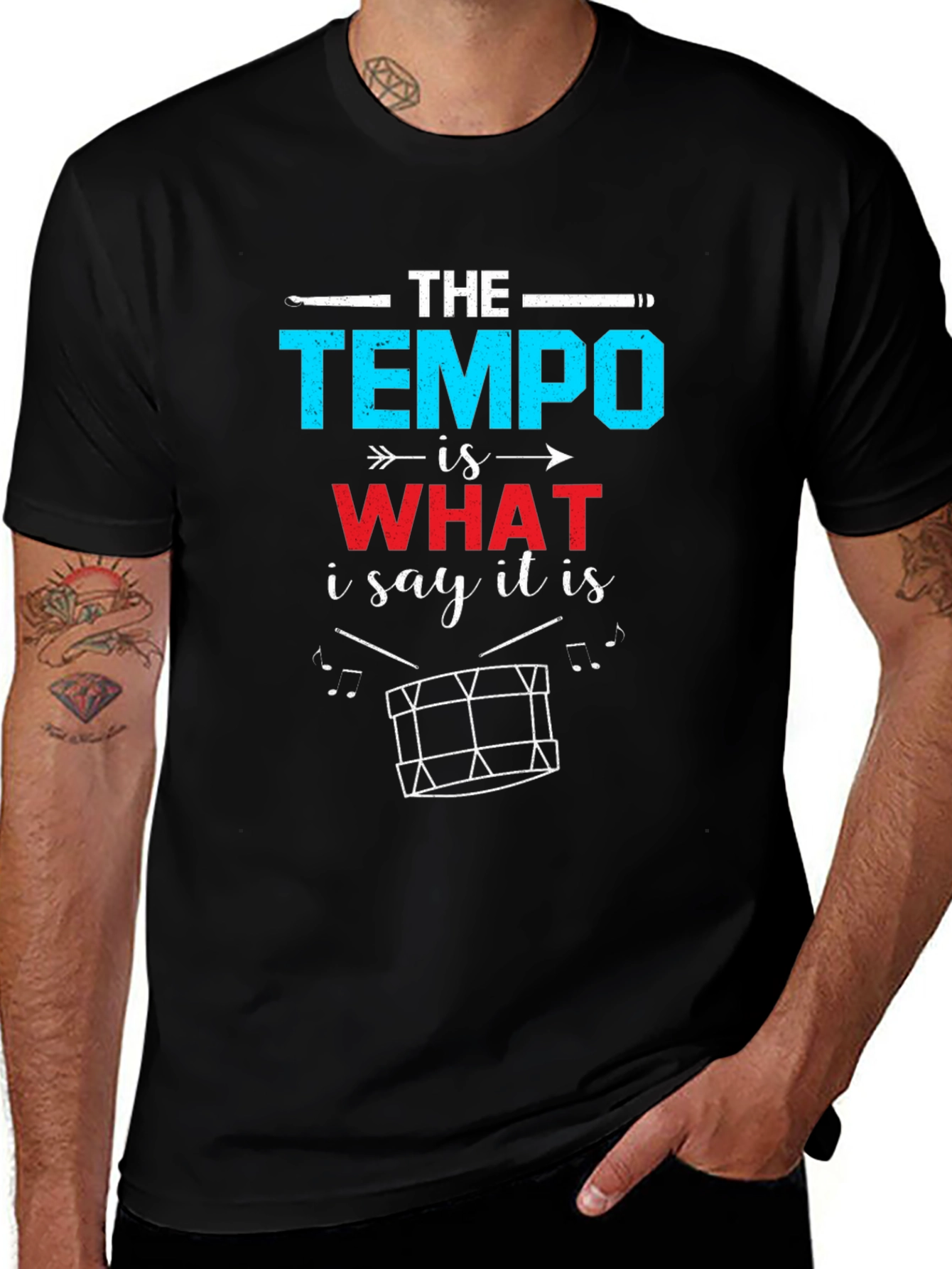 The Tempo Drummer T-Shirt - Musician Gift