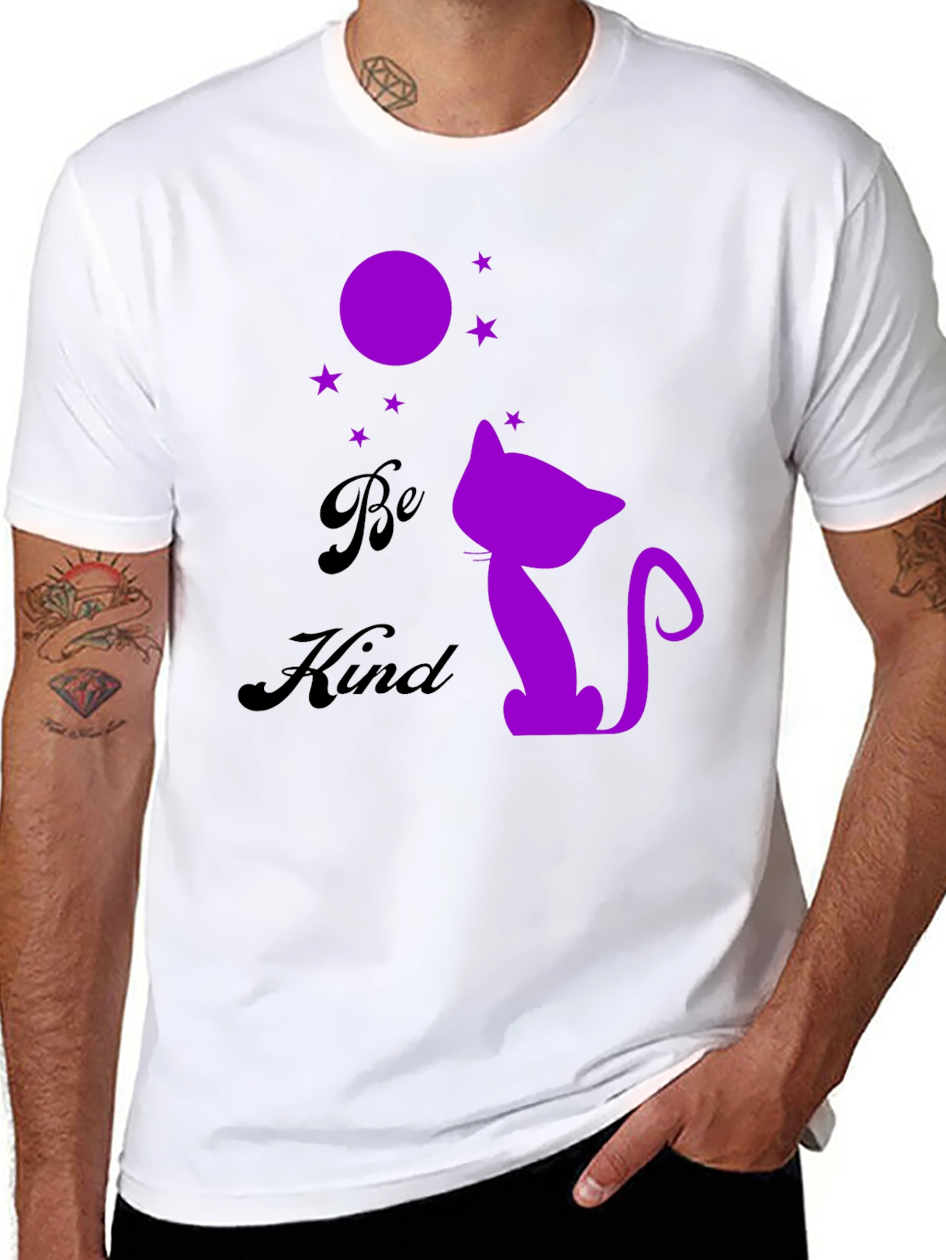 Be Kind Cat Silhouette Graphic Tee
