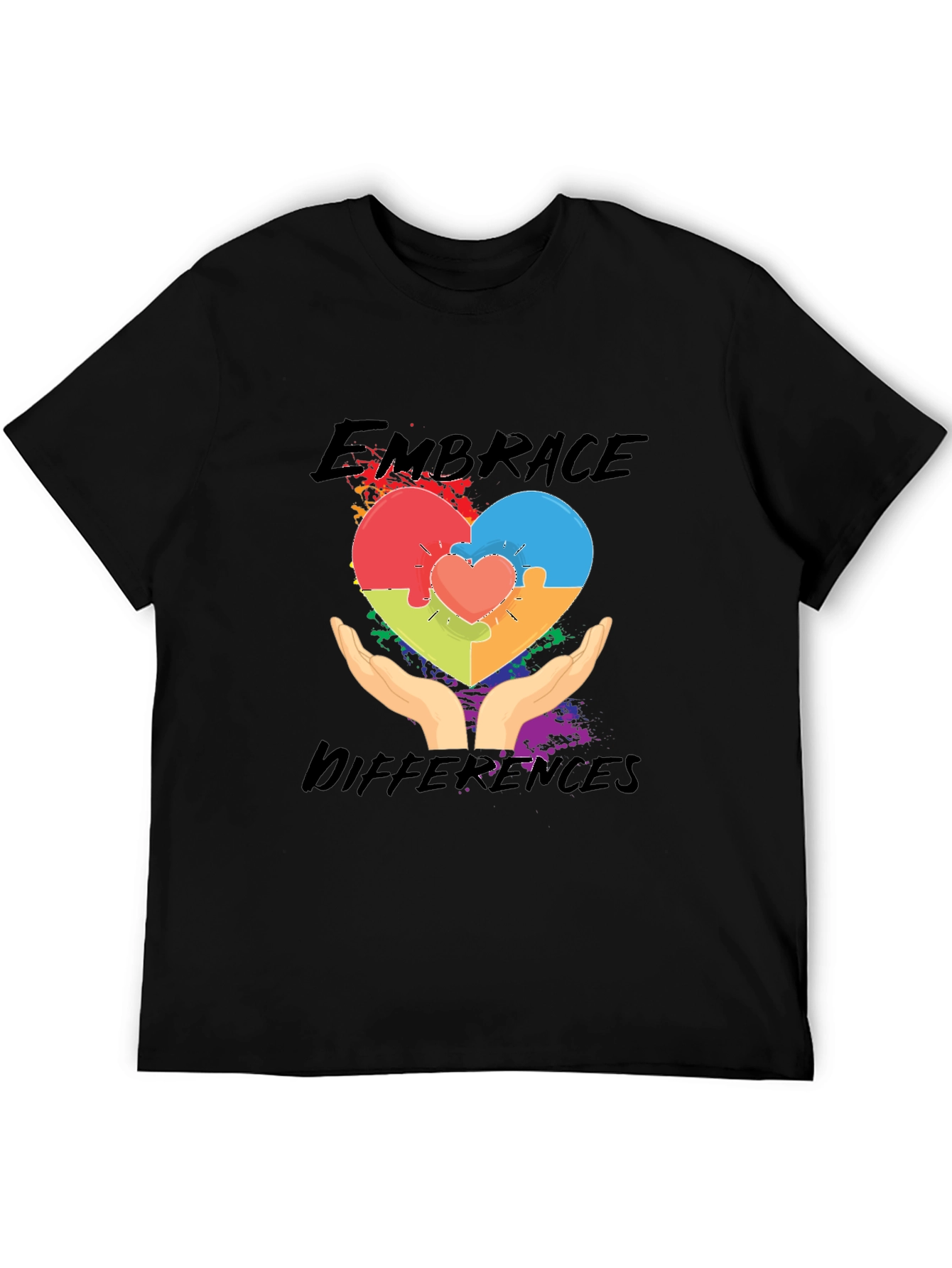 Embrace Differences Heart Puzzle T-Shirt