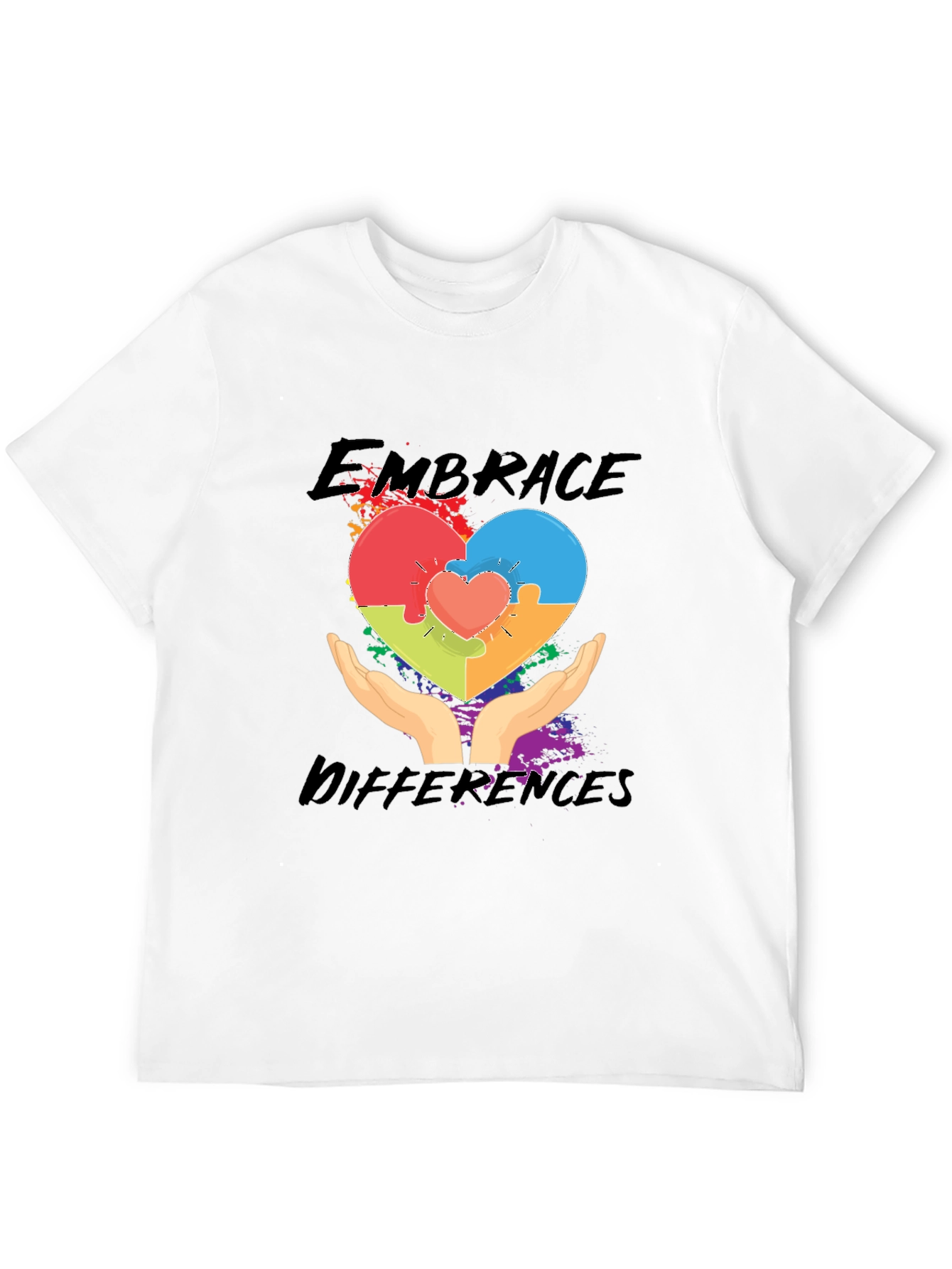 Embrace Differences Heart Puzzle T-Shirt