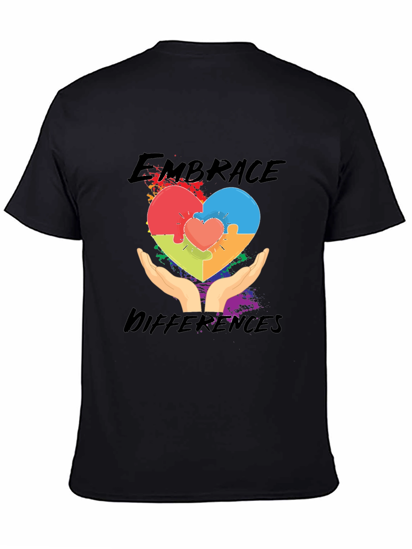 Embrace Differences Heart Puzzle T-Shirt