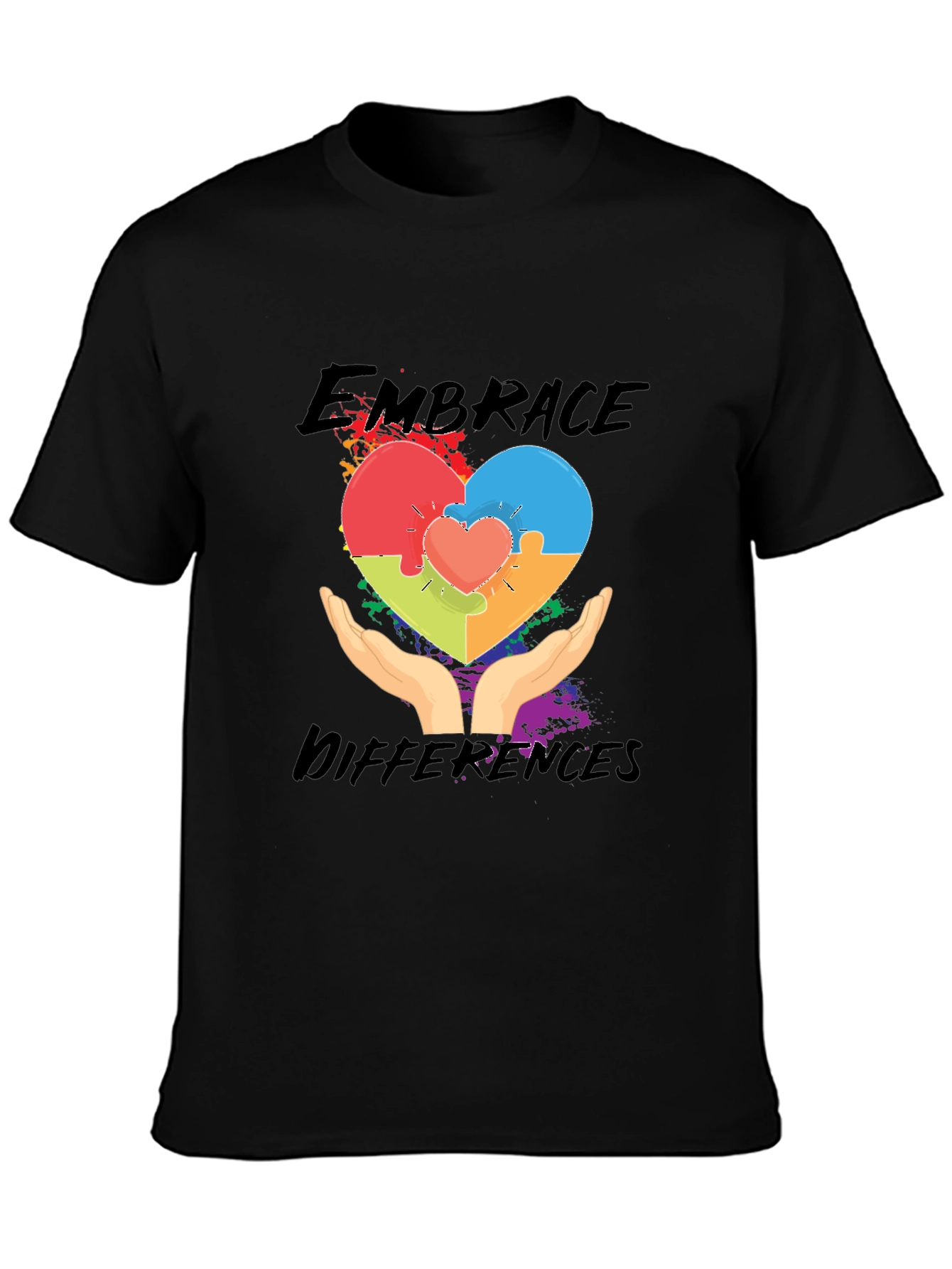Embrace Differences Heart Puzzle T-Shirt