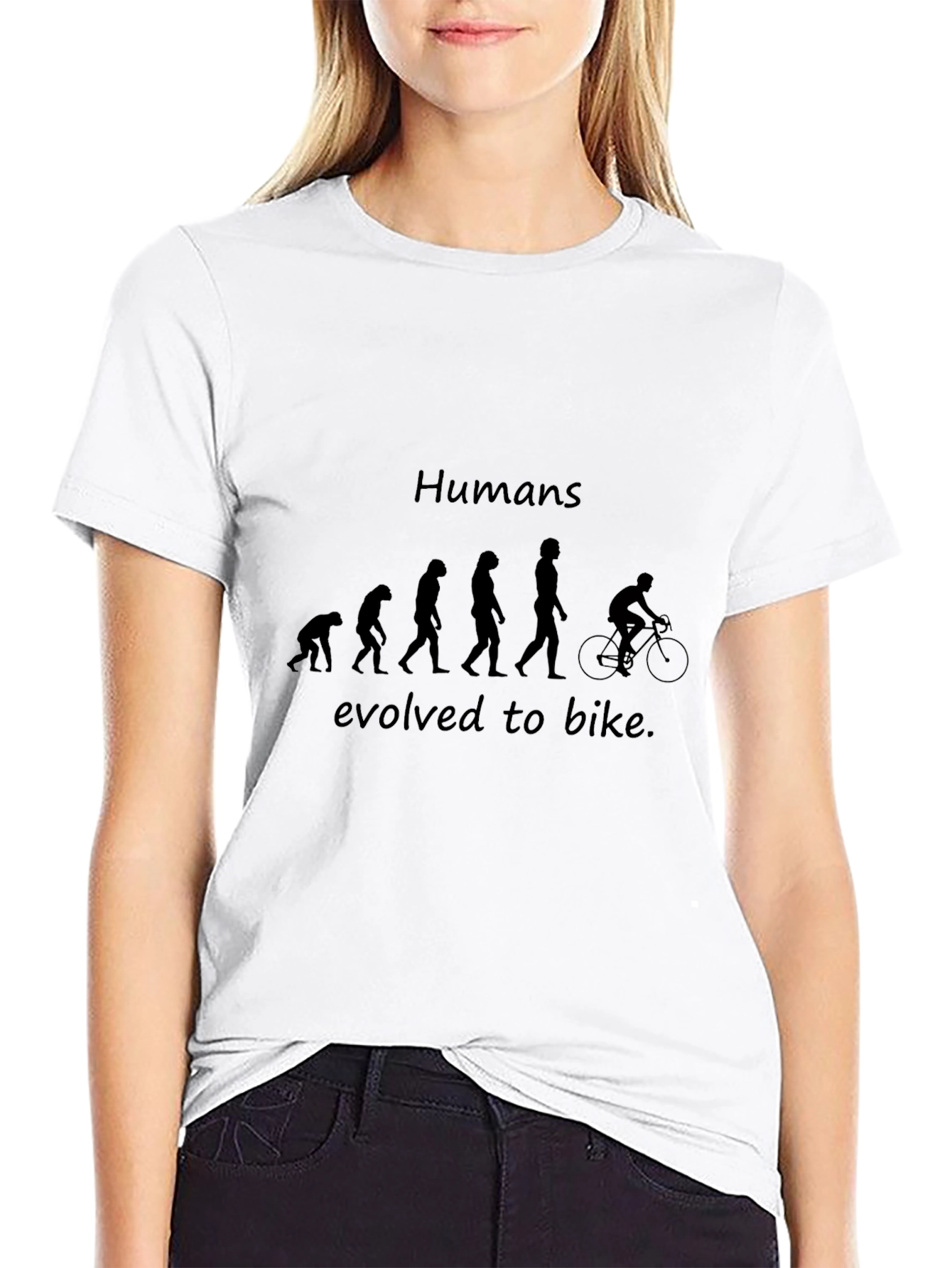 Humans Evolved to Bike Graphic T-Shirt