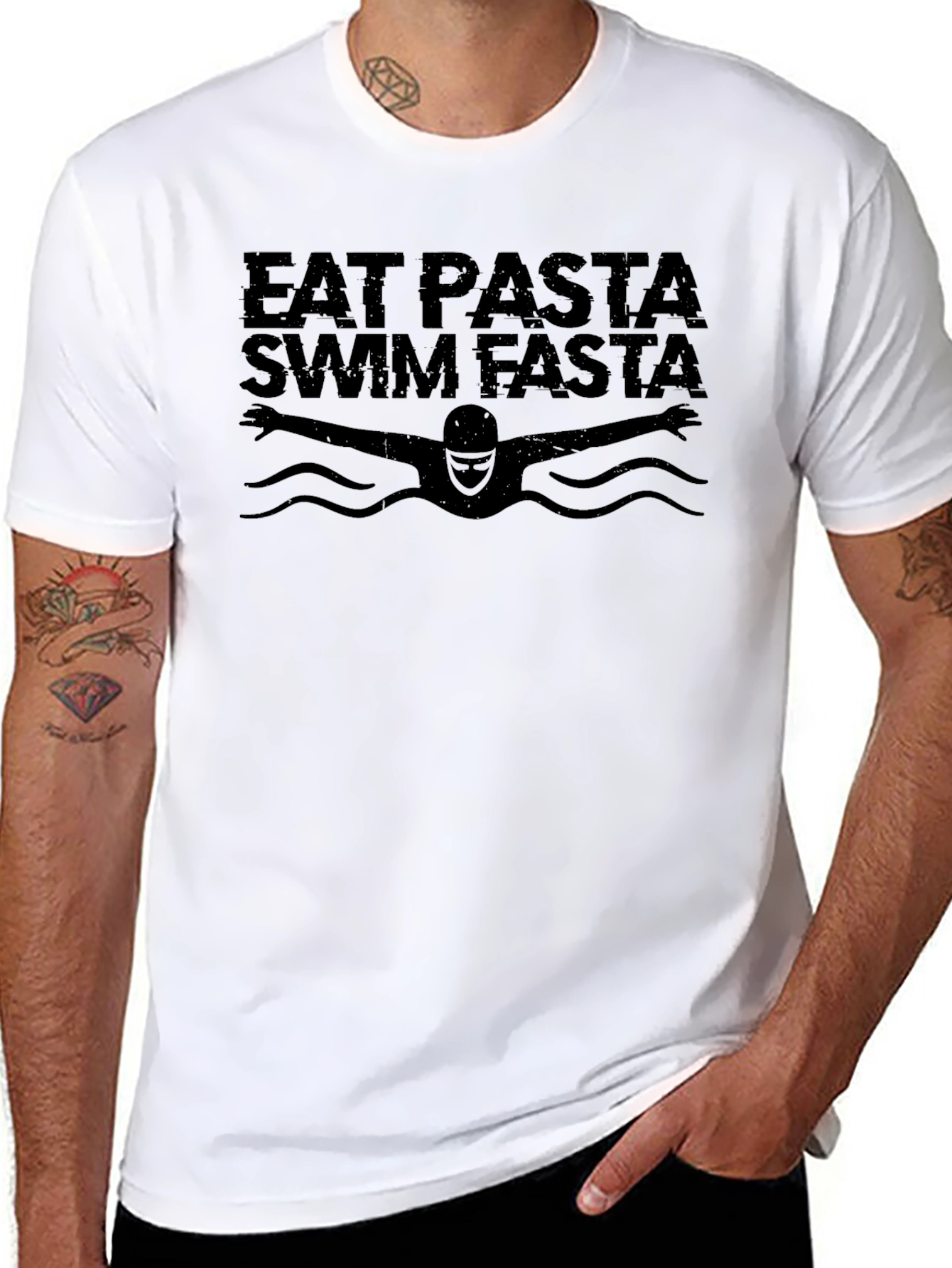 Eat Pasta Swim Fasta Graphic T-Shirt