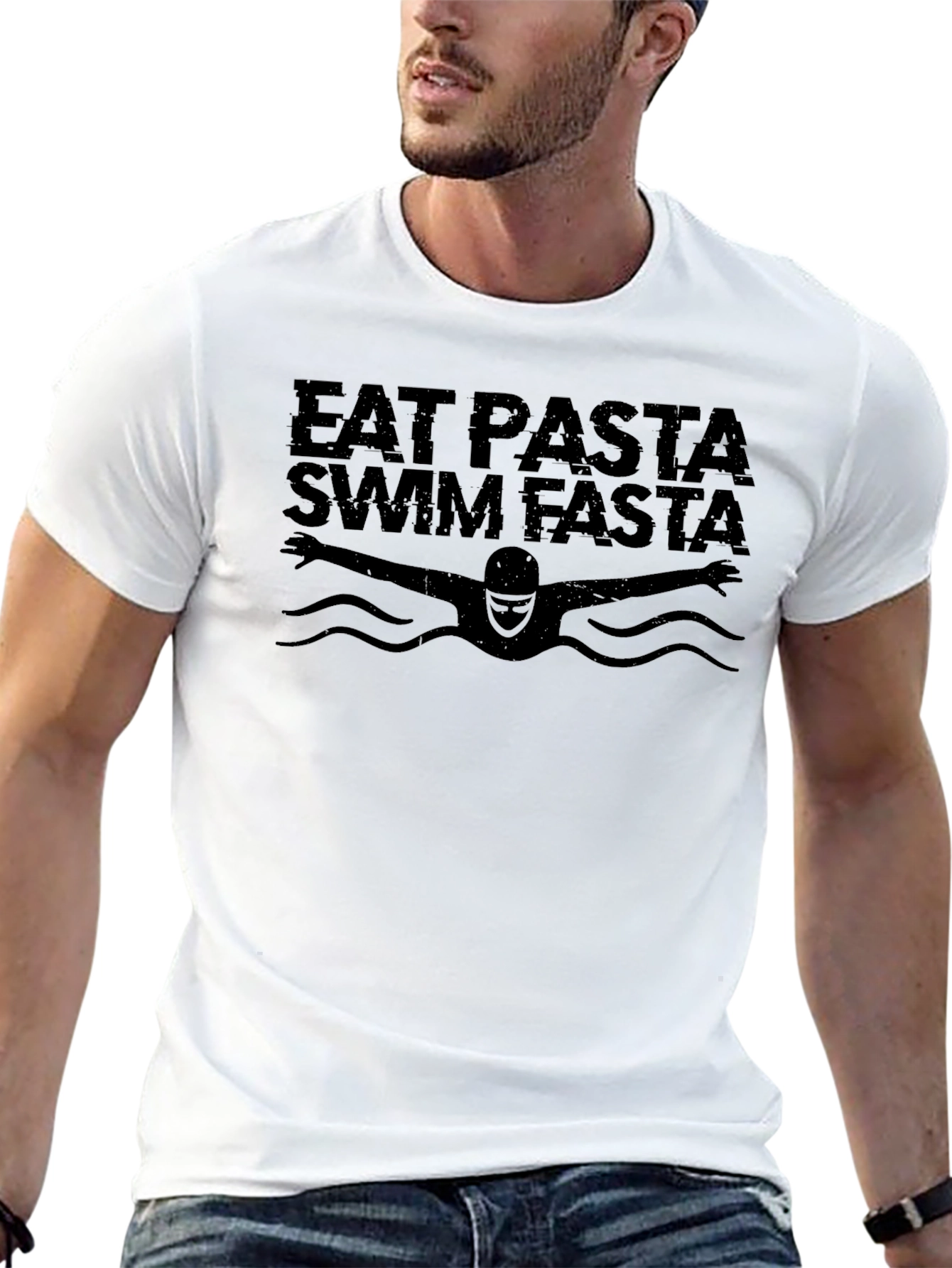 Eat Pasta Swim Fasta Graphic T-Shirt