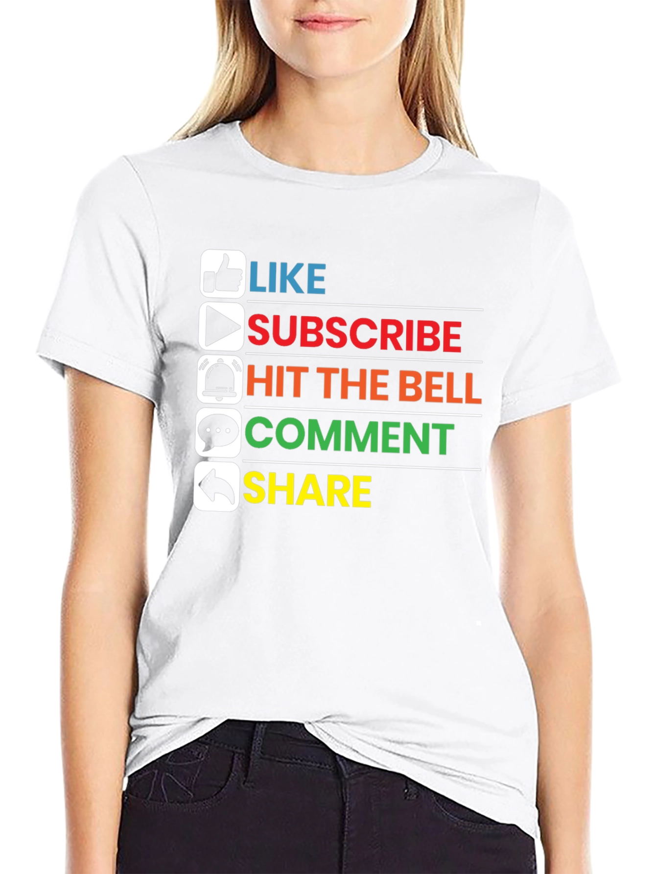 Like Subscribe Share Graphic Tee