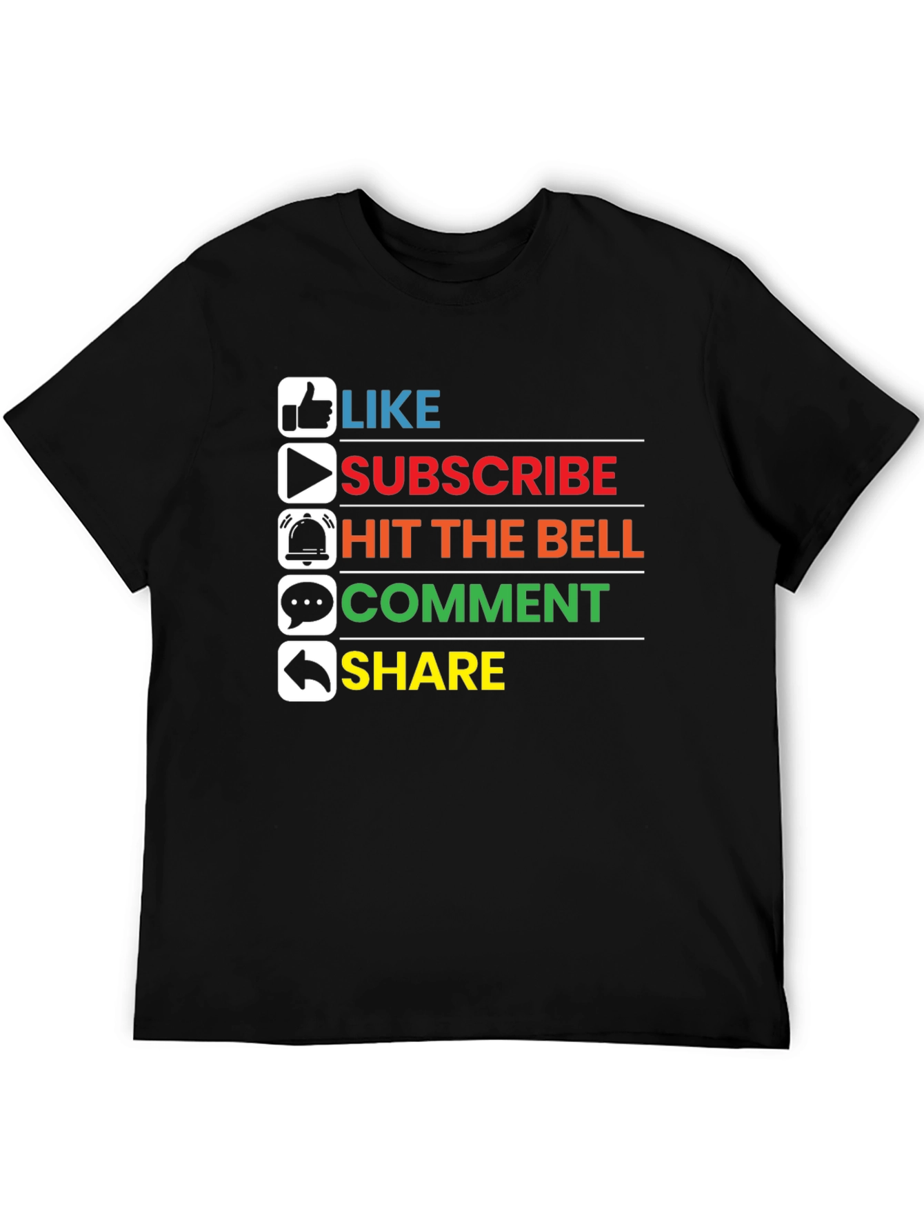 Like Subscribe Share Graphic Tee