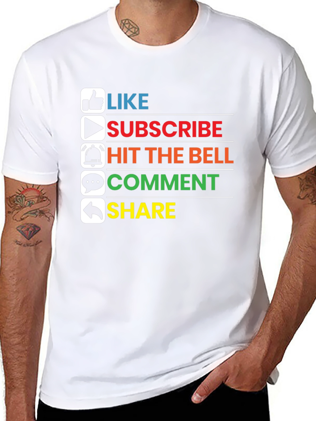 Like Subscribe Share Graphic Tee