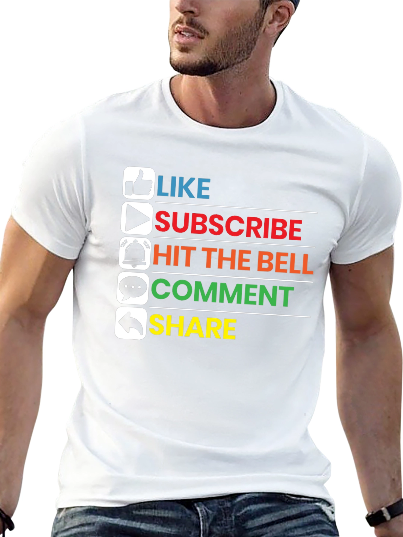 Like Subscribe Share Graphic Tee