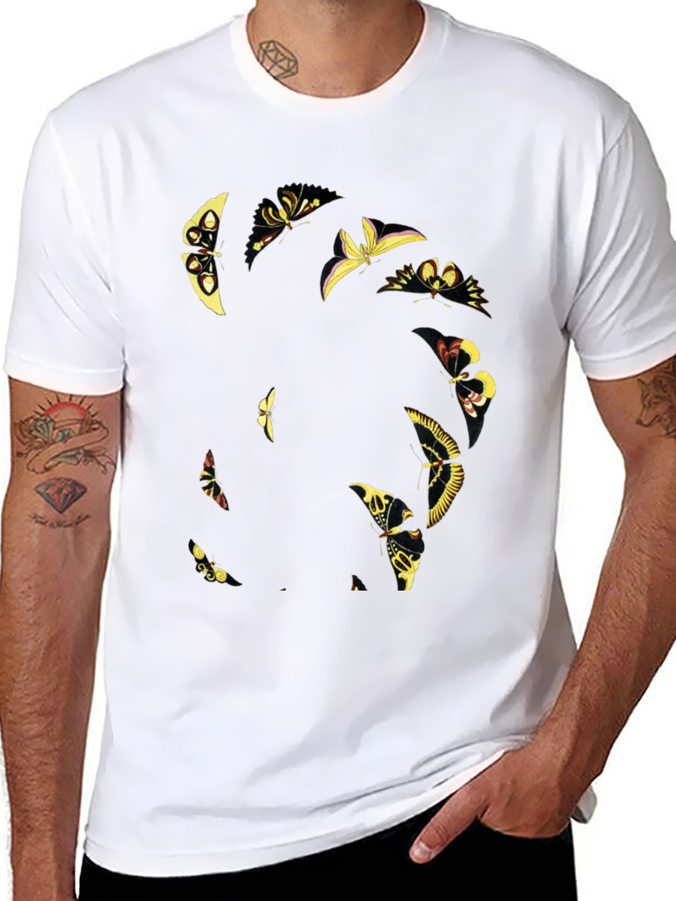 Butterfly Graphic Tee - Black Cotton Blend