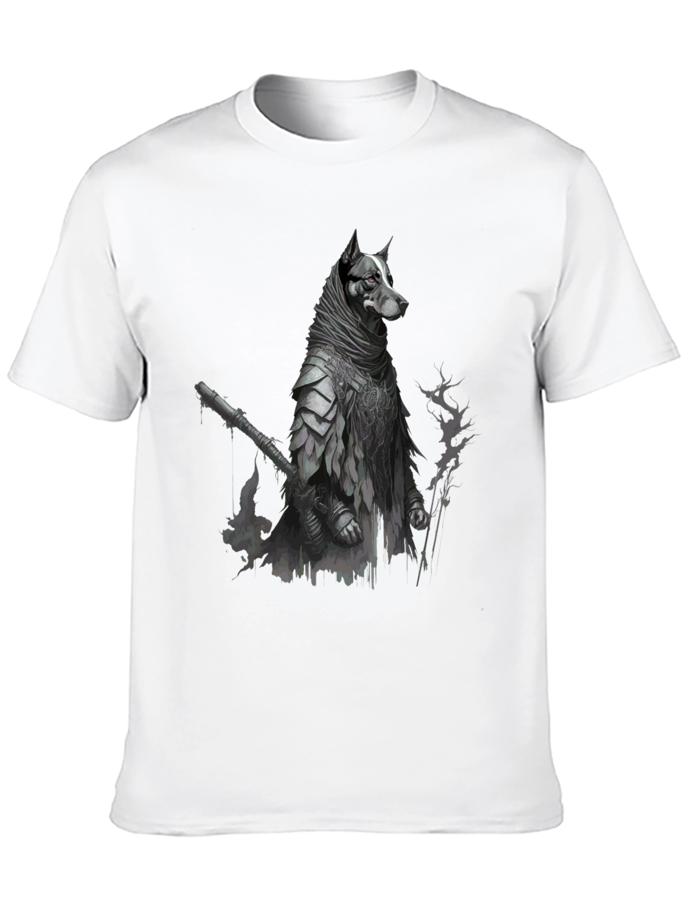 Dog Warrior Graphic Tee - Black Cotton Blend